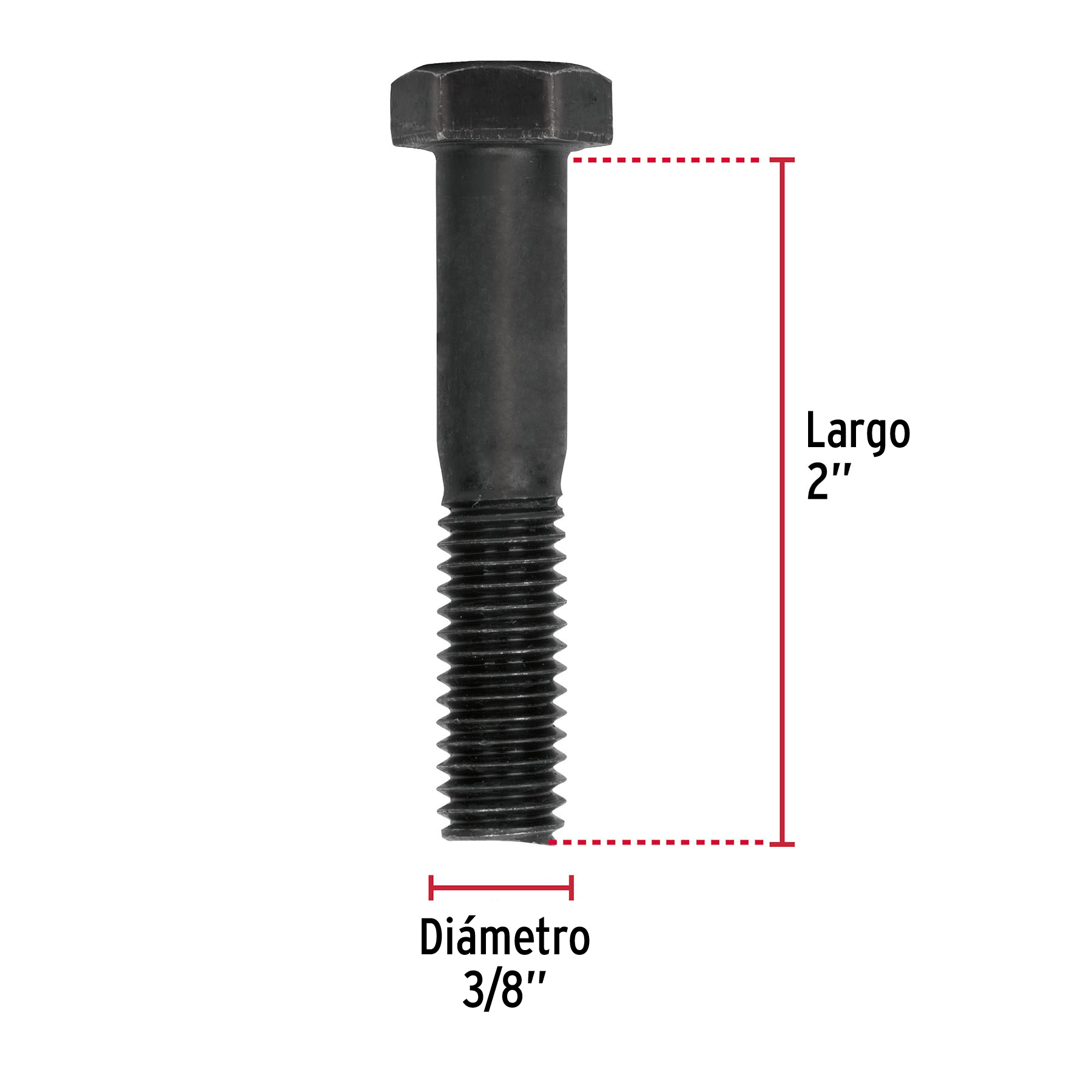 Tornillo Grado 5, 3/8 X 2", 60 piezas
