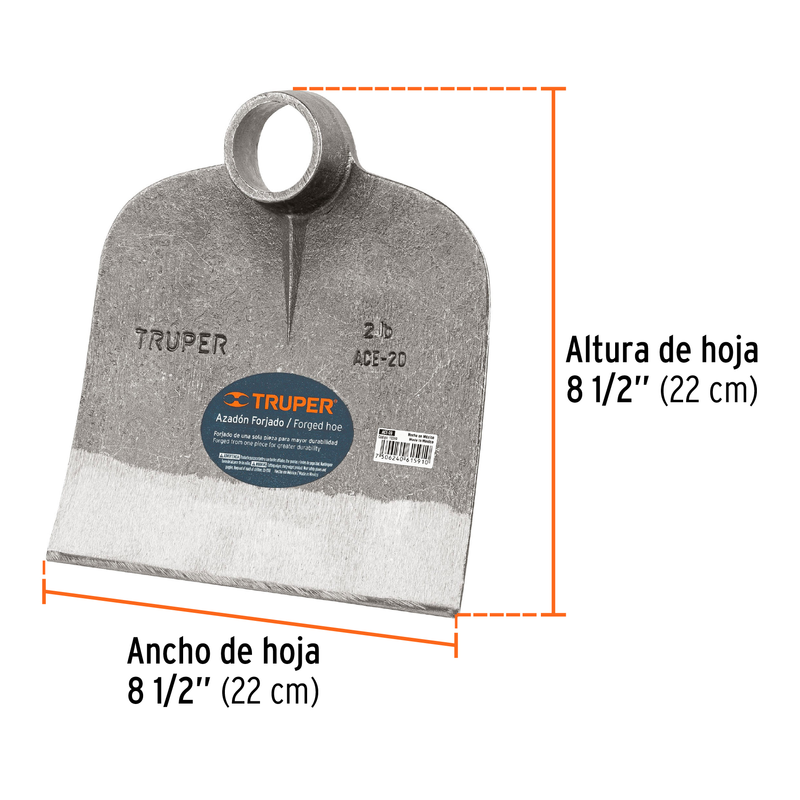 Azadón Centroamericano, sin mango, 2 lbs