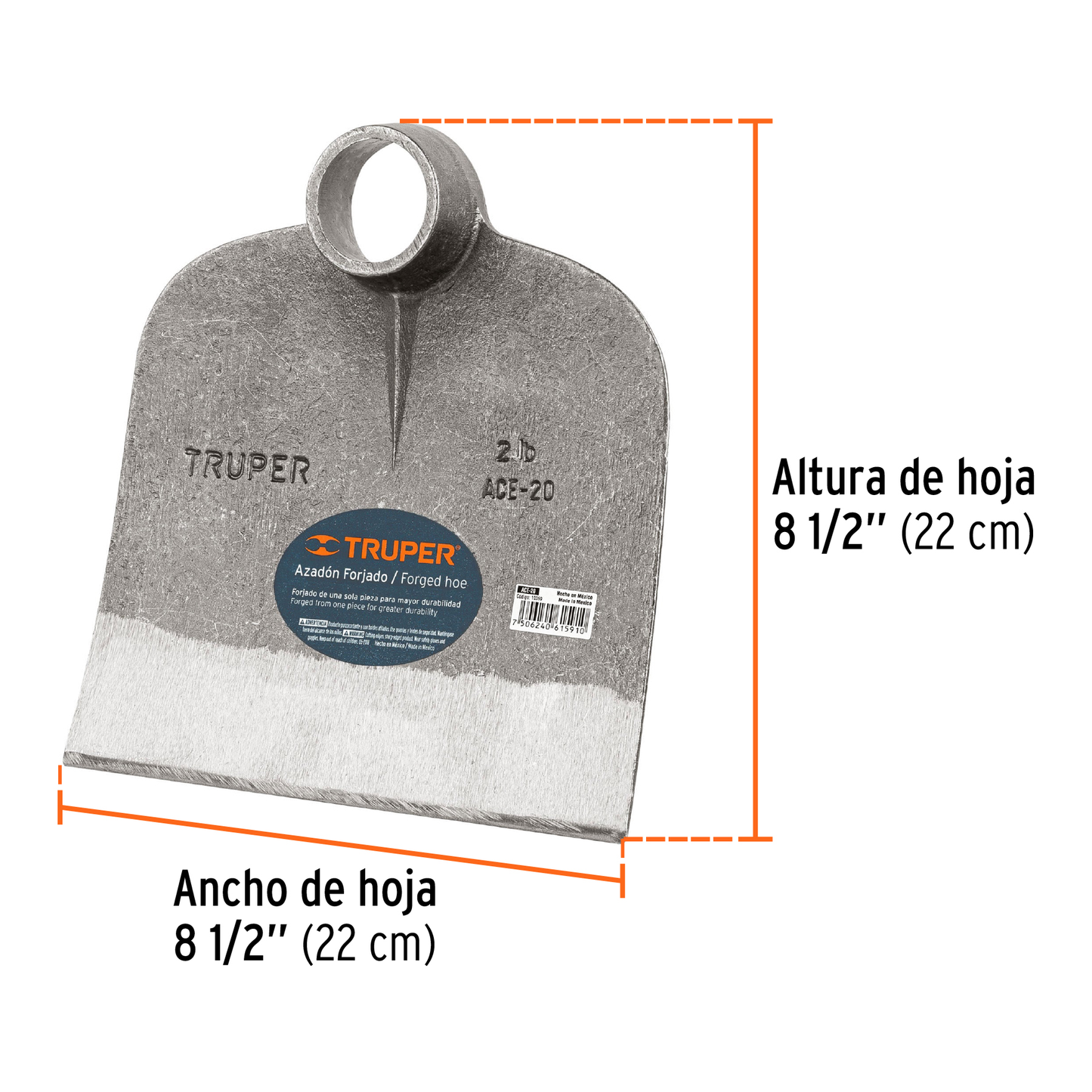 Azadón Centroamericano, sin mango, 2 lbs