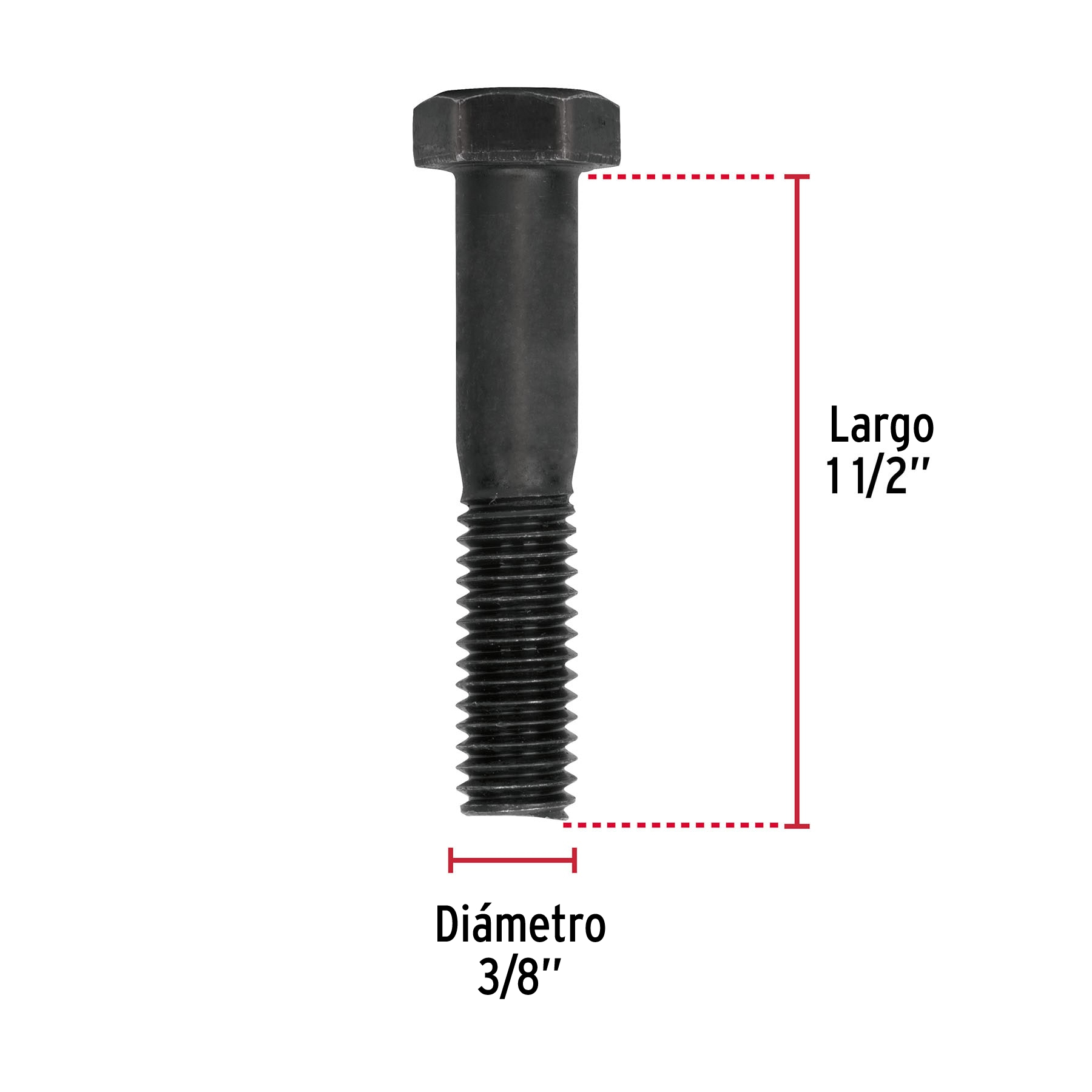 Tornillo Grado 5, 3/8 X 1-1/2", 70 piezas