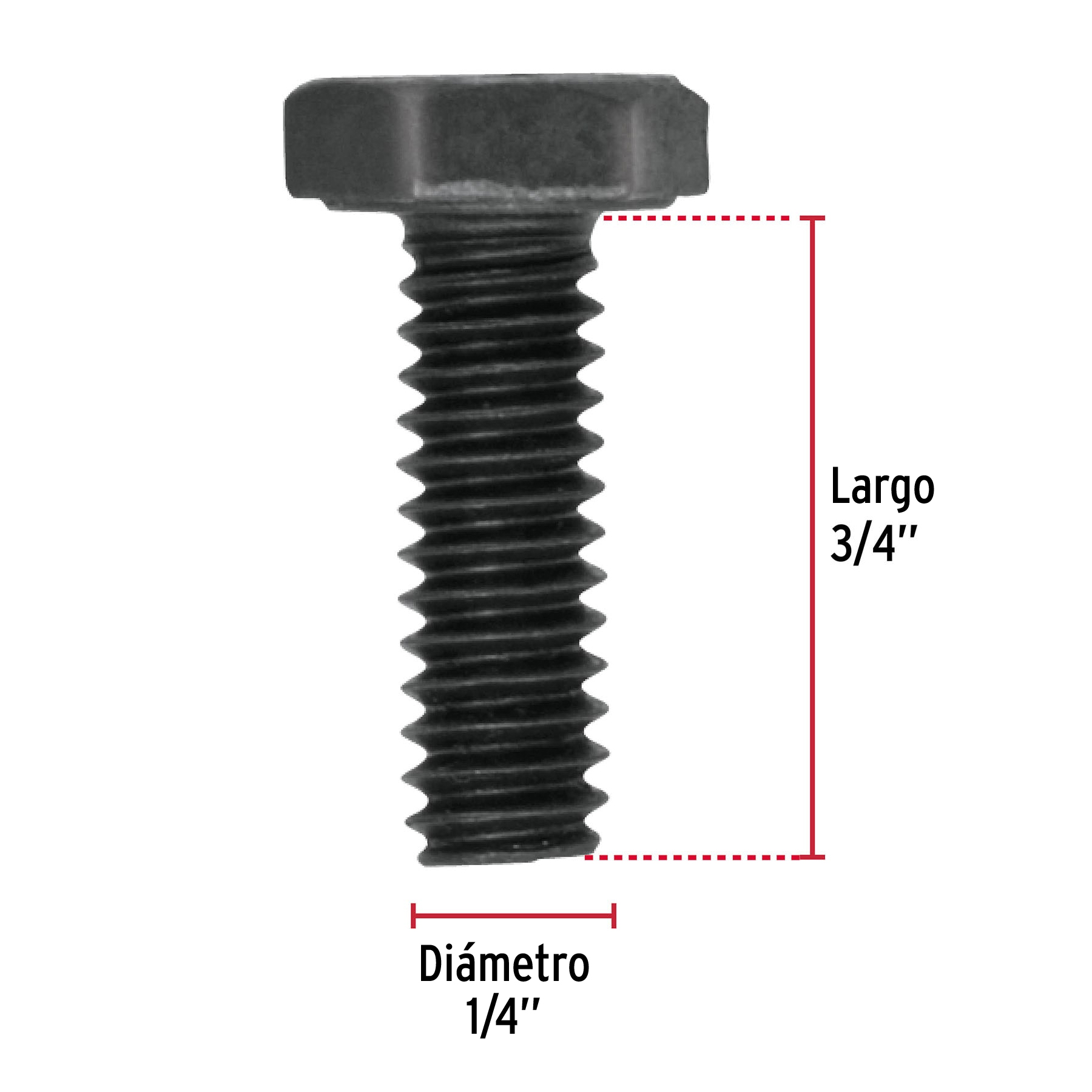 Tornillo Grado 5, 1/4 X 3/4", 100 piezas