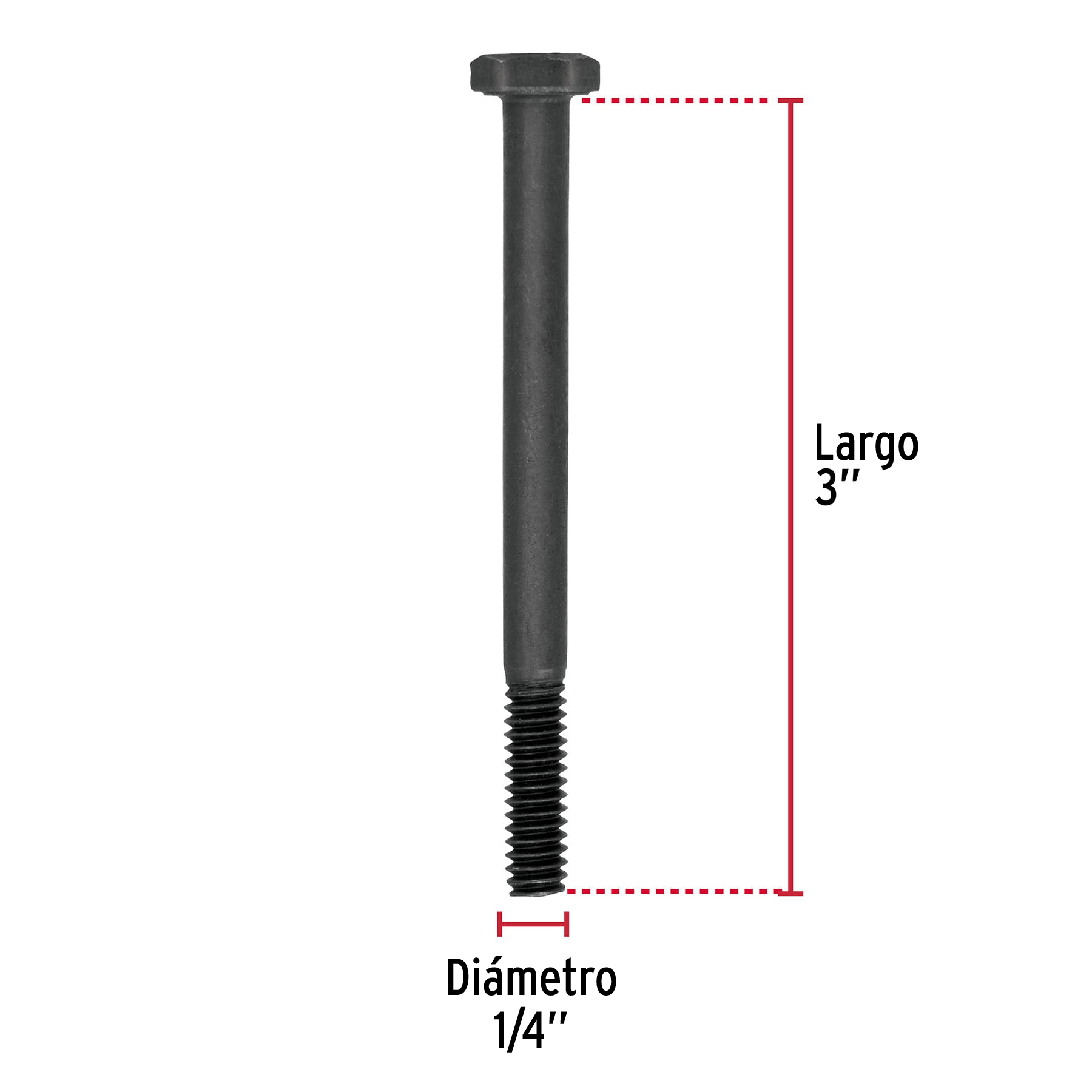 Tornillo Grado 5, 1/4 X 3", 50 piezas