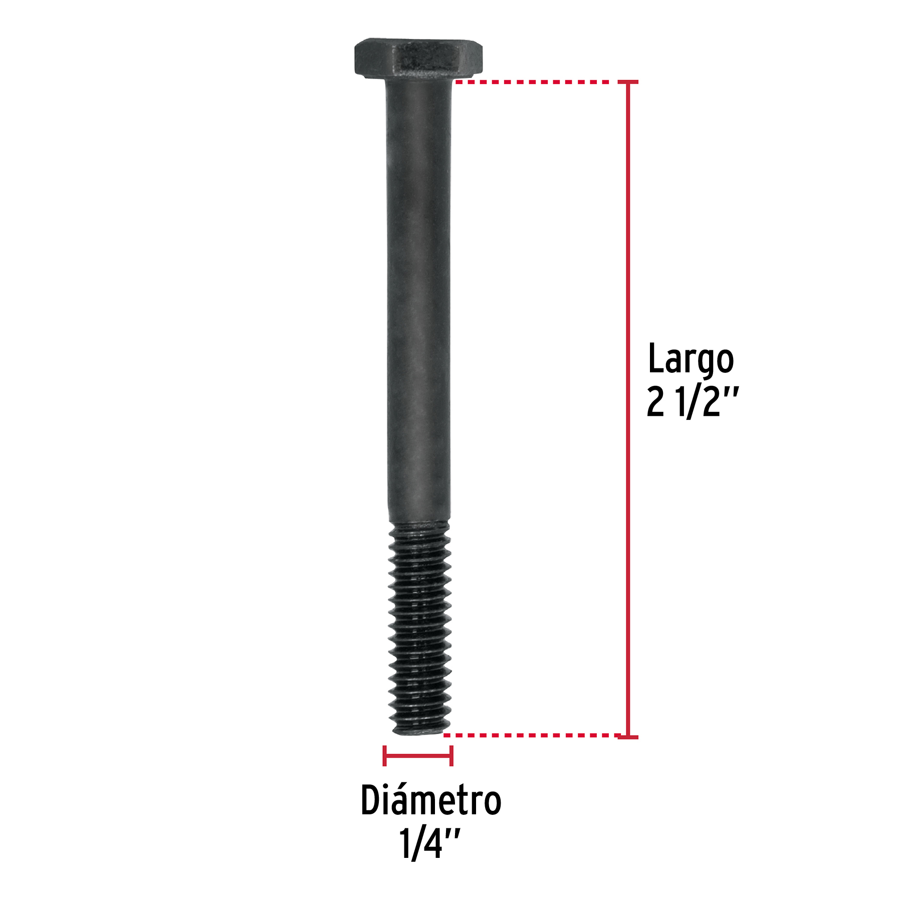 Tornillo Grado 5, 1/4 X 2-1/2", 50 piezas