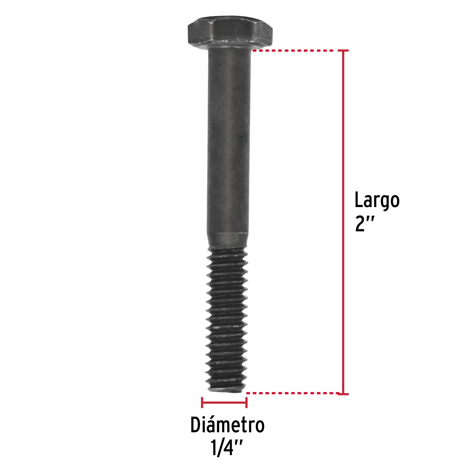 Tornillo Grado 5, 1/4 X 2", 60 piezas