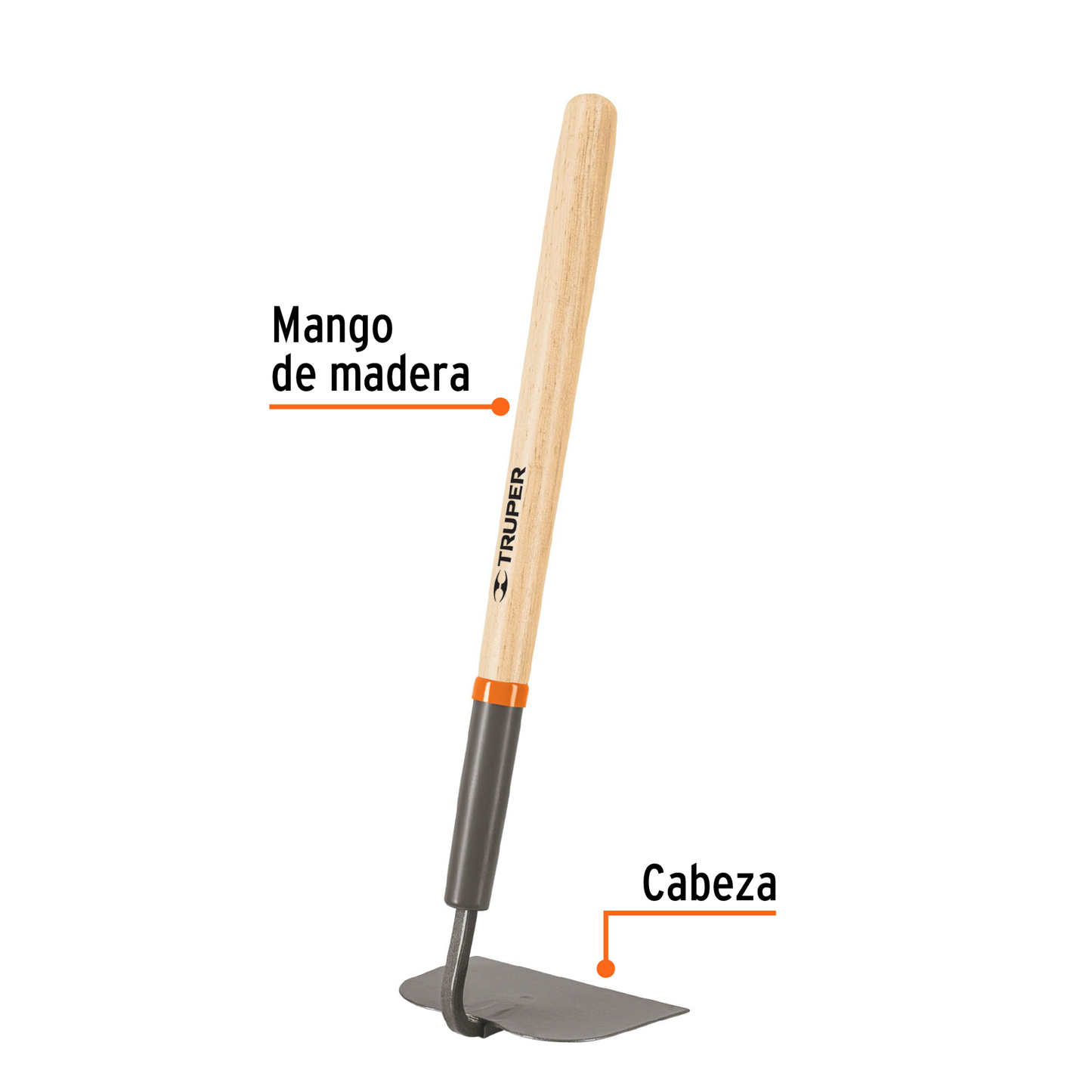 Azadón jardinero, tomatero corto, mango 16"