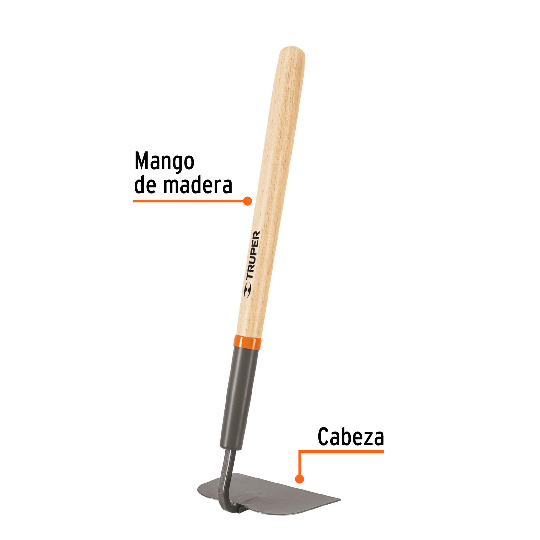 Azadón jardinero, tomatero corto, mango 16"