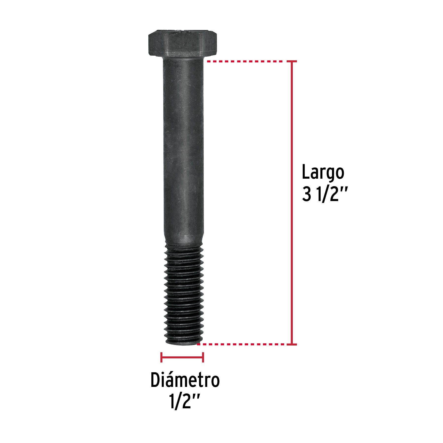 Tornillo Grado 5, 1/2 X 3-1/2", 20 piezas