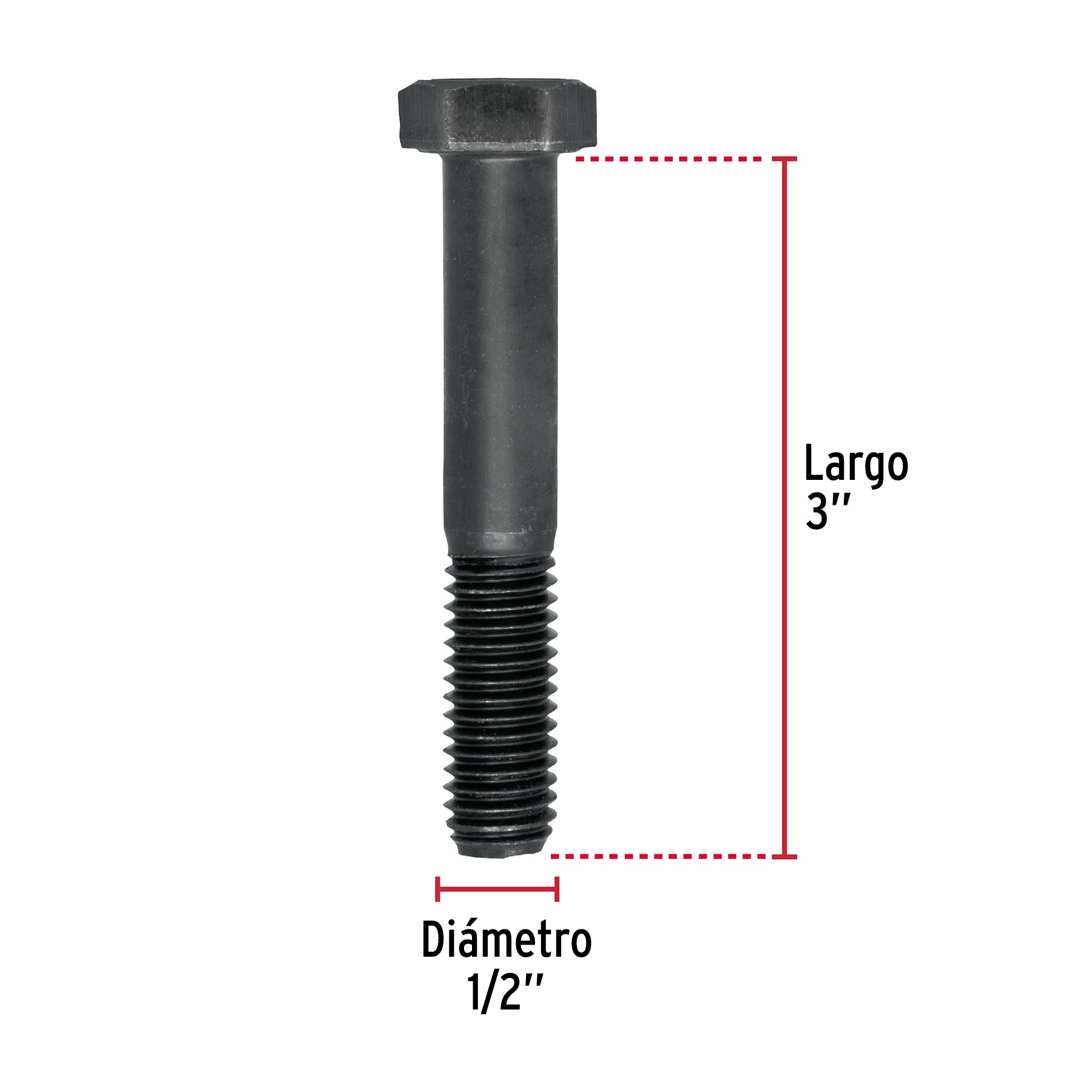 Tornillo Grado 5, 1/2 X 3", 20 piezas