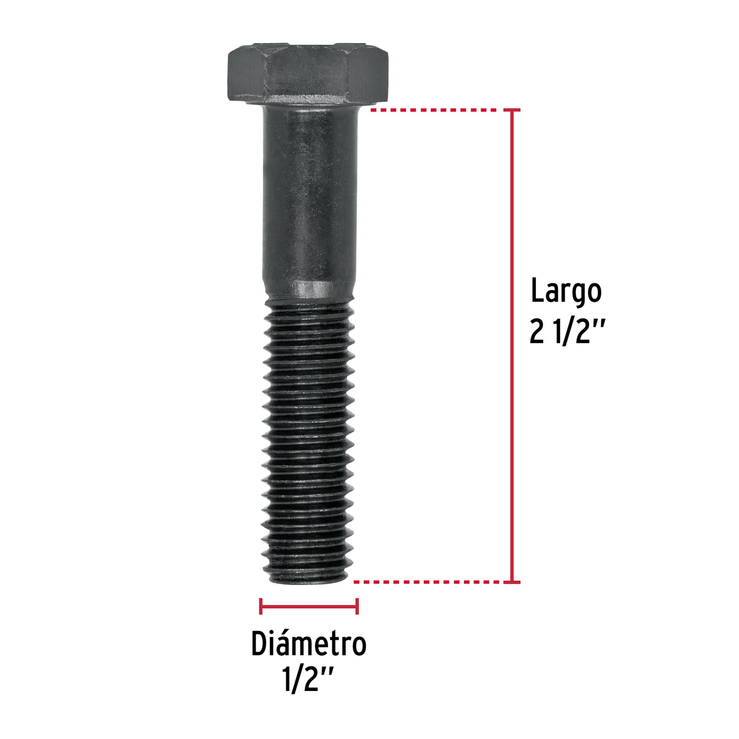 Tornillo Grado 5, 1/2 X 2-1/2", 20 piezas