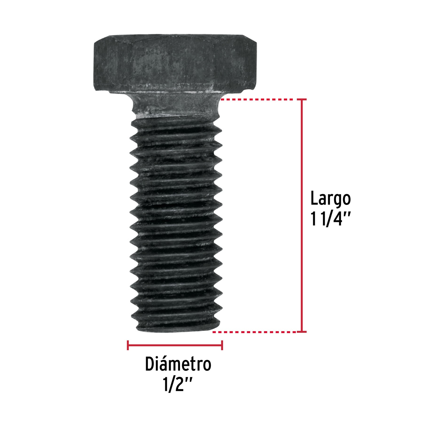 Tornillo Grado 5, 1/2 X 1-1/4", 40 piezas