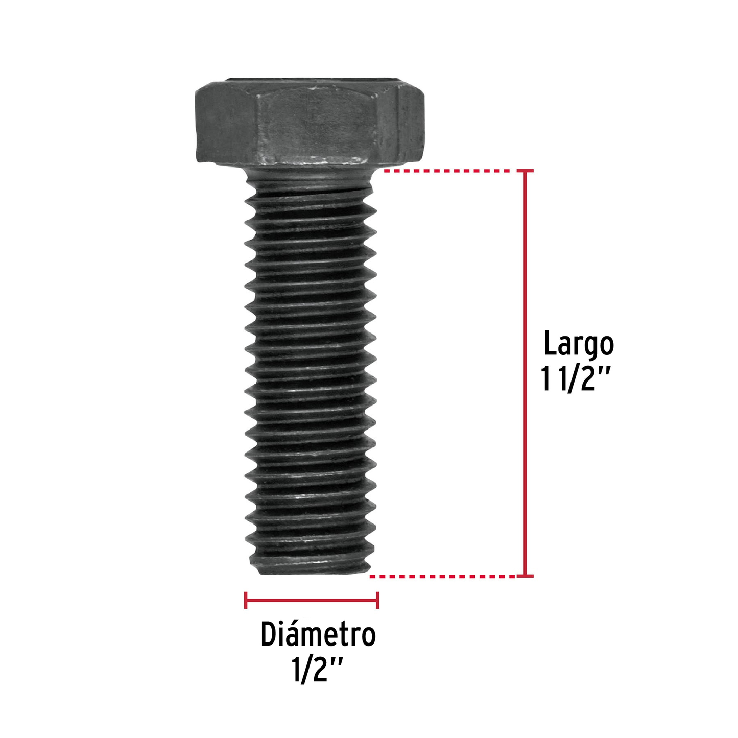 Tornillo Grado 5, 1/2 X 1-1/2", 30 piezas