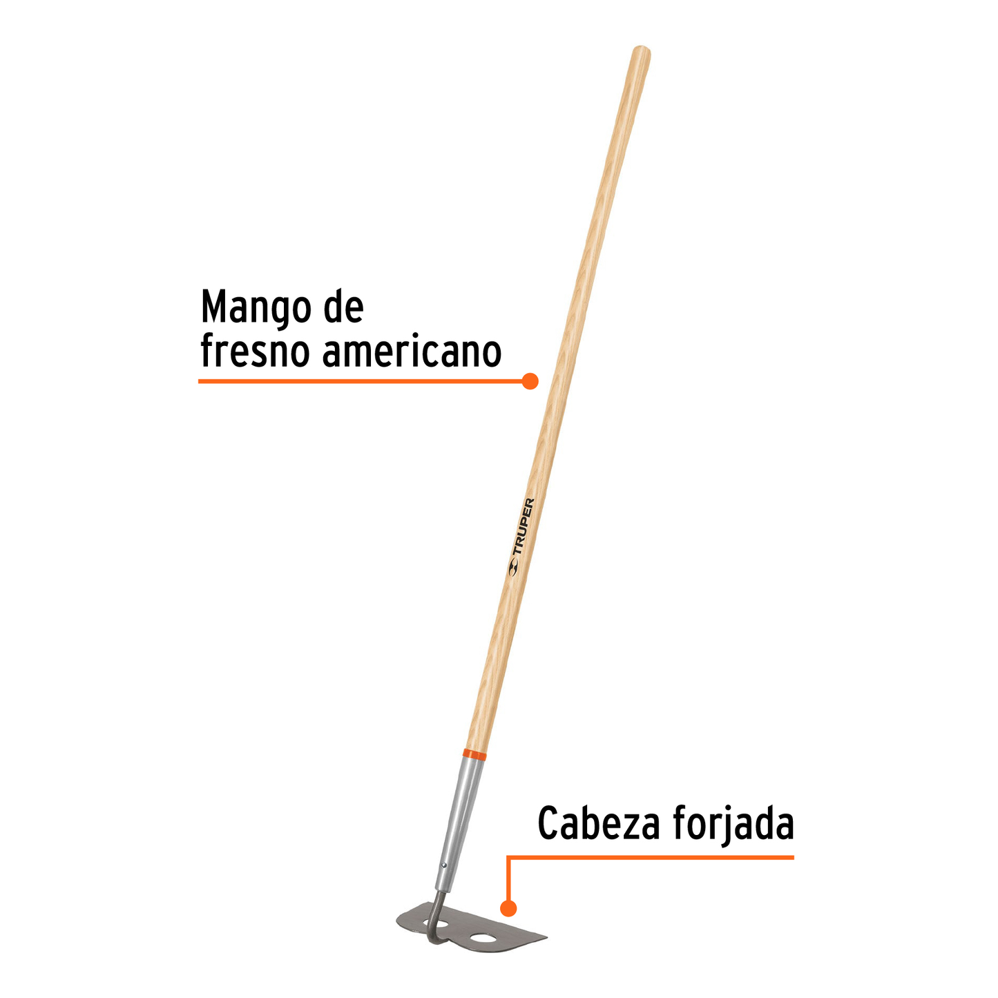 Azadón mezclero cabeza forjada, 10" de ancho, mango 60"