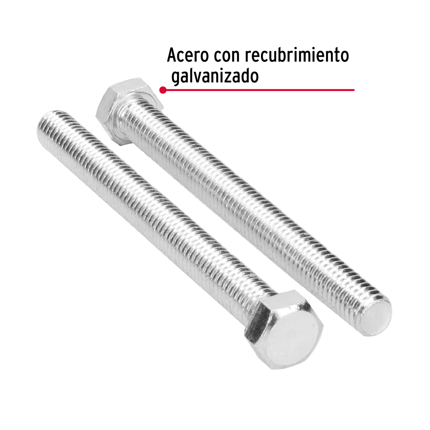 Tornillo acero galvanizado tipo máquina, 7/16X4-1/2", 15pzas