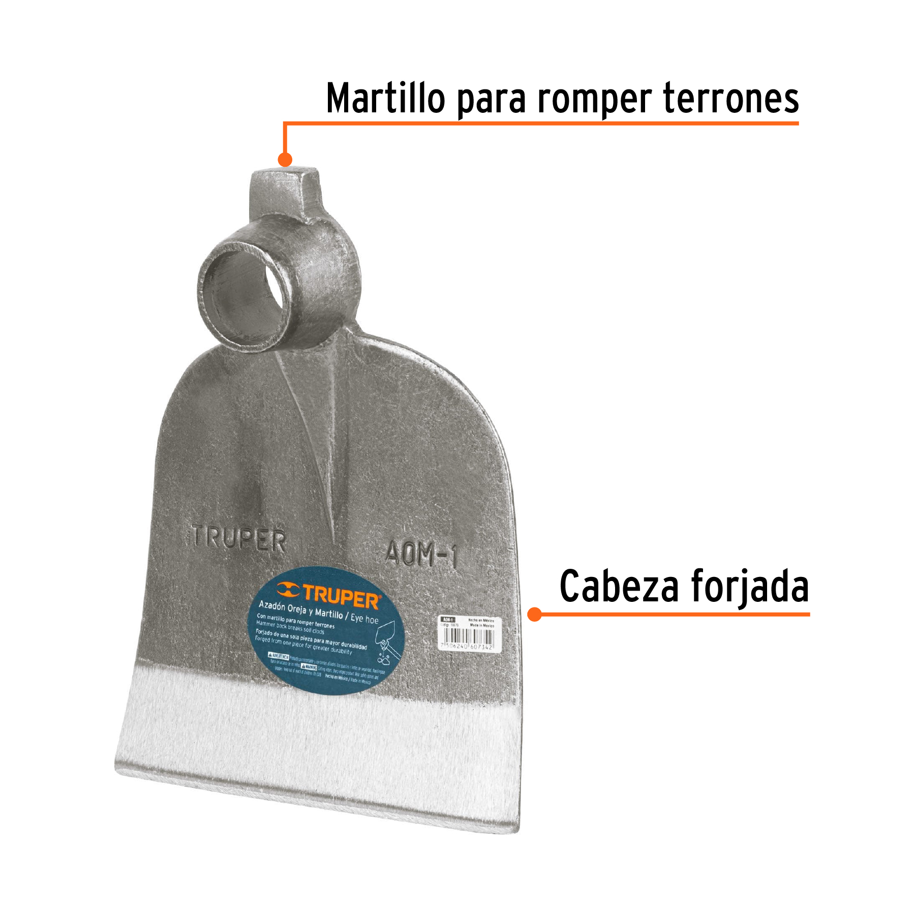Azadón oreja y martillo, No. 1 sin mango