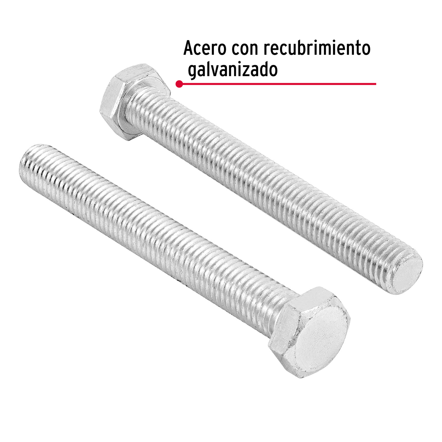Tornillo acero galvanizado tipo máquina, 5/8X5", 6 pzas