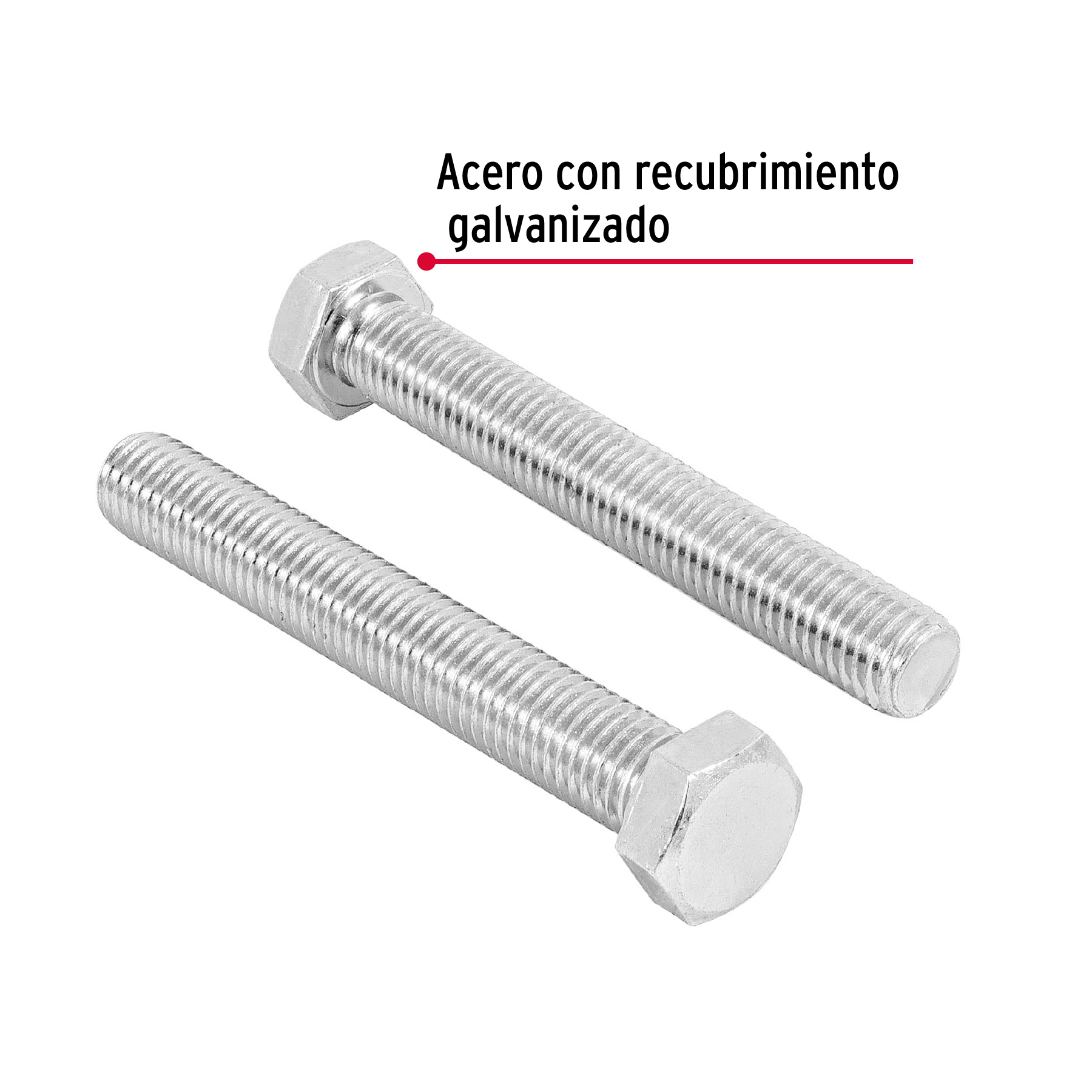 Tornillo acero galvanizado tipo máquina, 5/8X4-1/2", 6 pzas