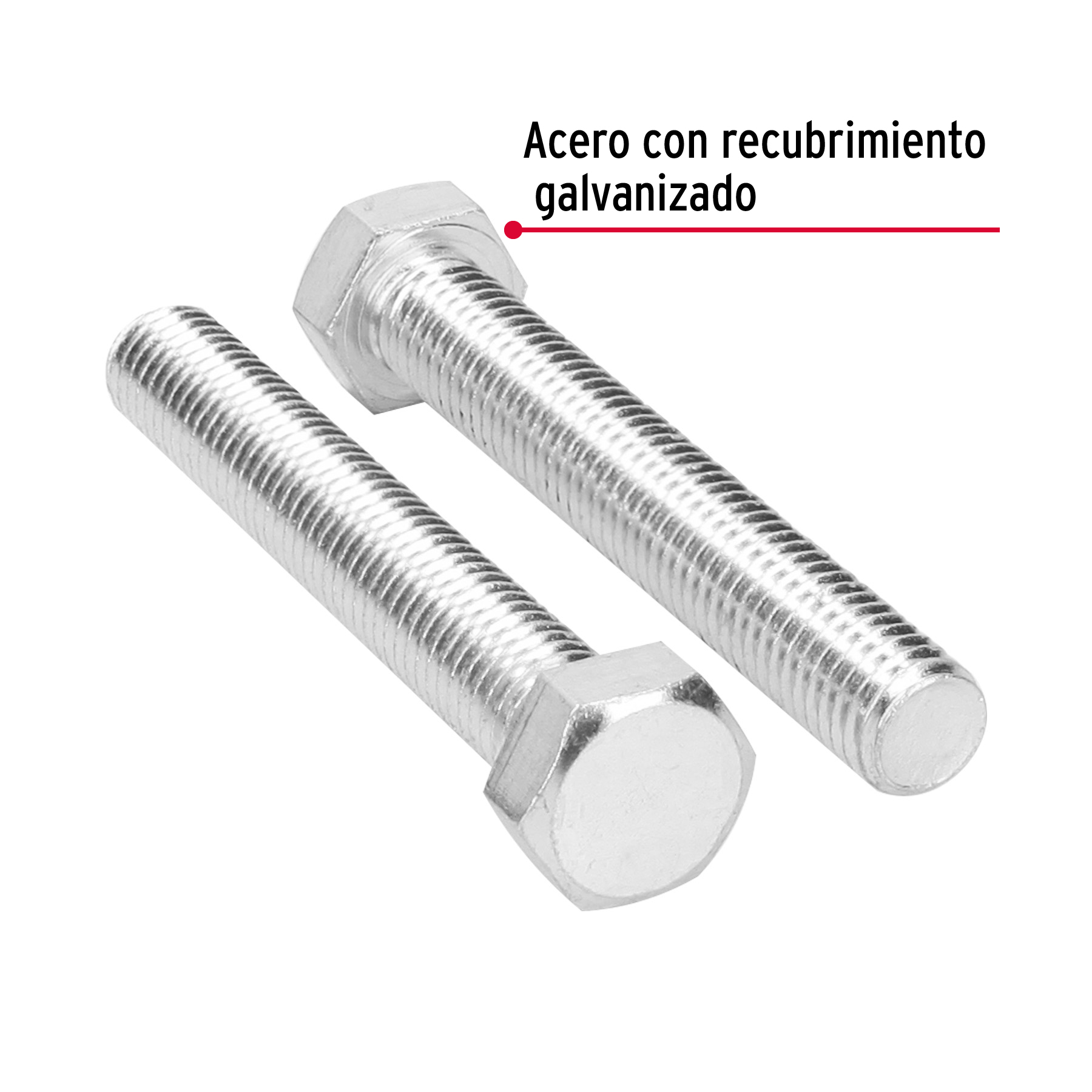 Tornillo acero galvanizado tipo máquina, 5/8X4", 8 pzas