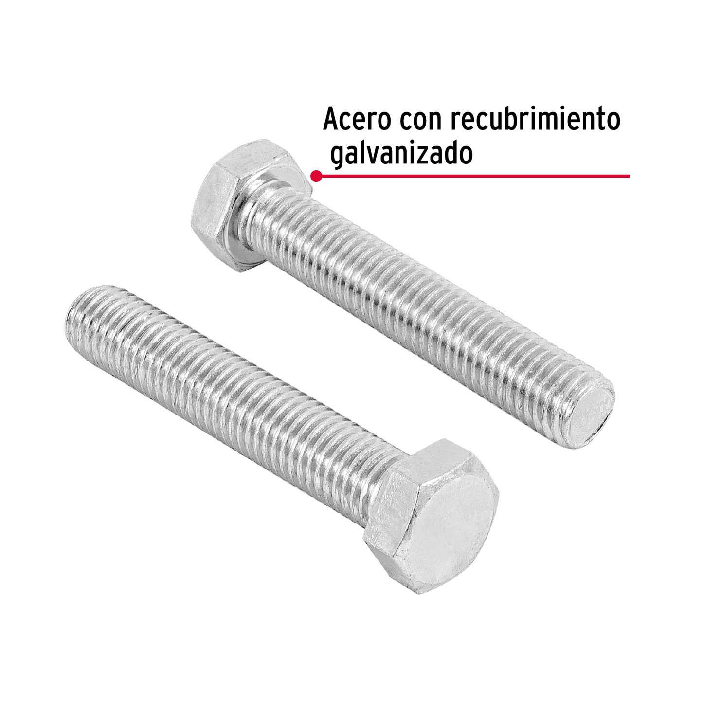 Tornillo acero galvanizado tipo máquina, 5/8X3-1/2", 6 pzas