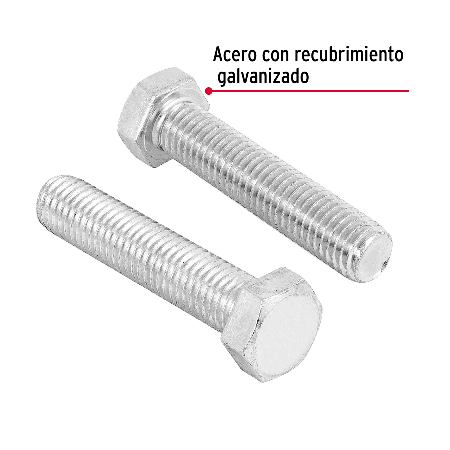 Tornillo acero galvanizado tipo máquina, 5/8X3", 6 pzas