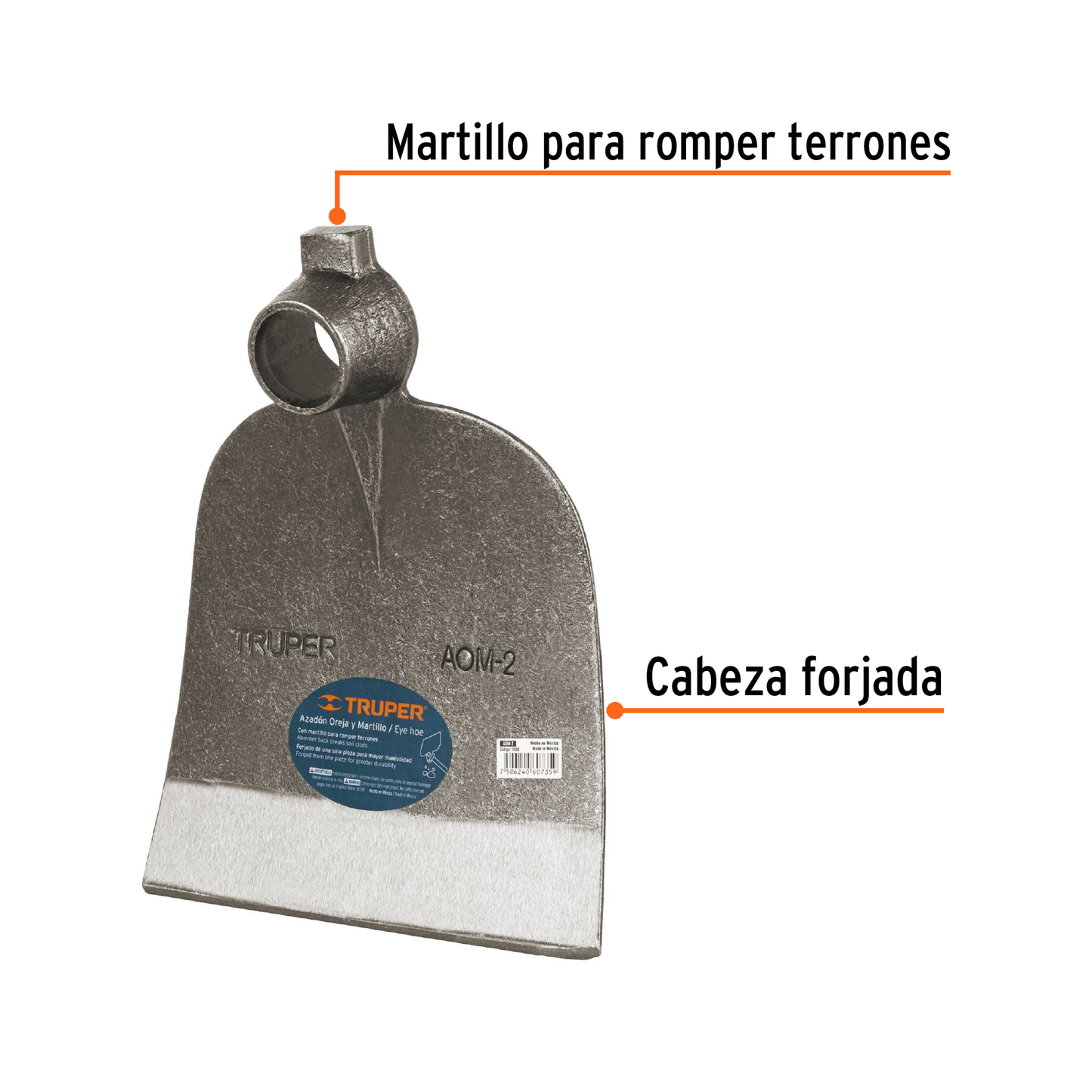 Azadón oreja y martillo, No. 2 sin mango