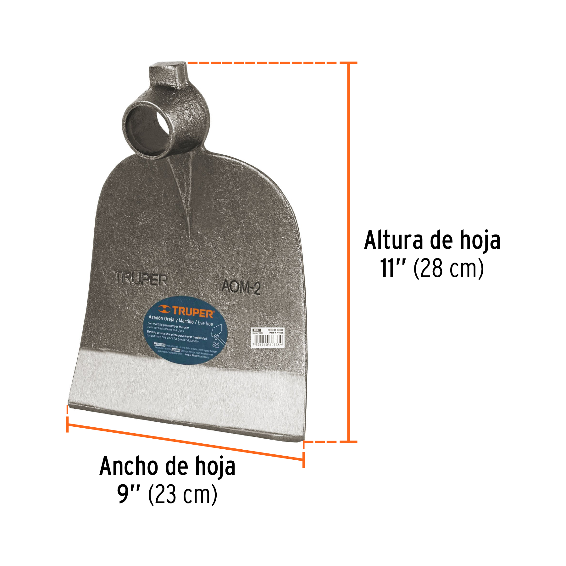 Azadón oreja y martillo, No. 2 sin mango