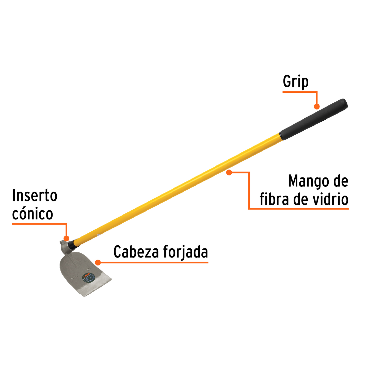 Azadón oreja y martillo, No. 2, con mango