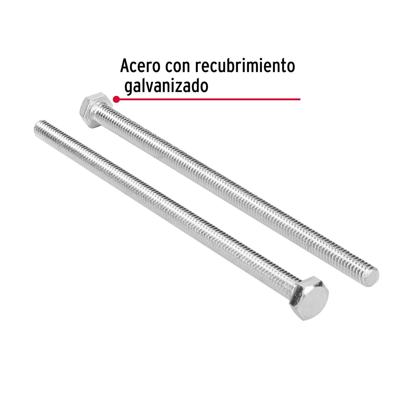 Tornillo acero galvanizado tipo máquina, 5/16X6", 30 pzas