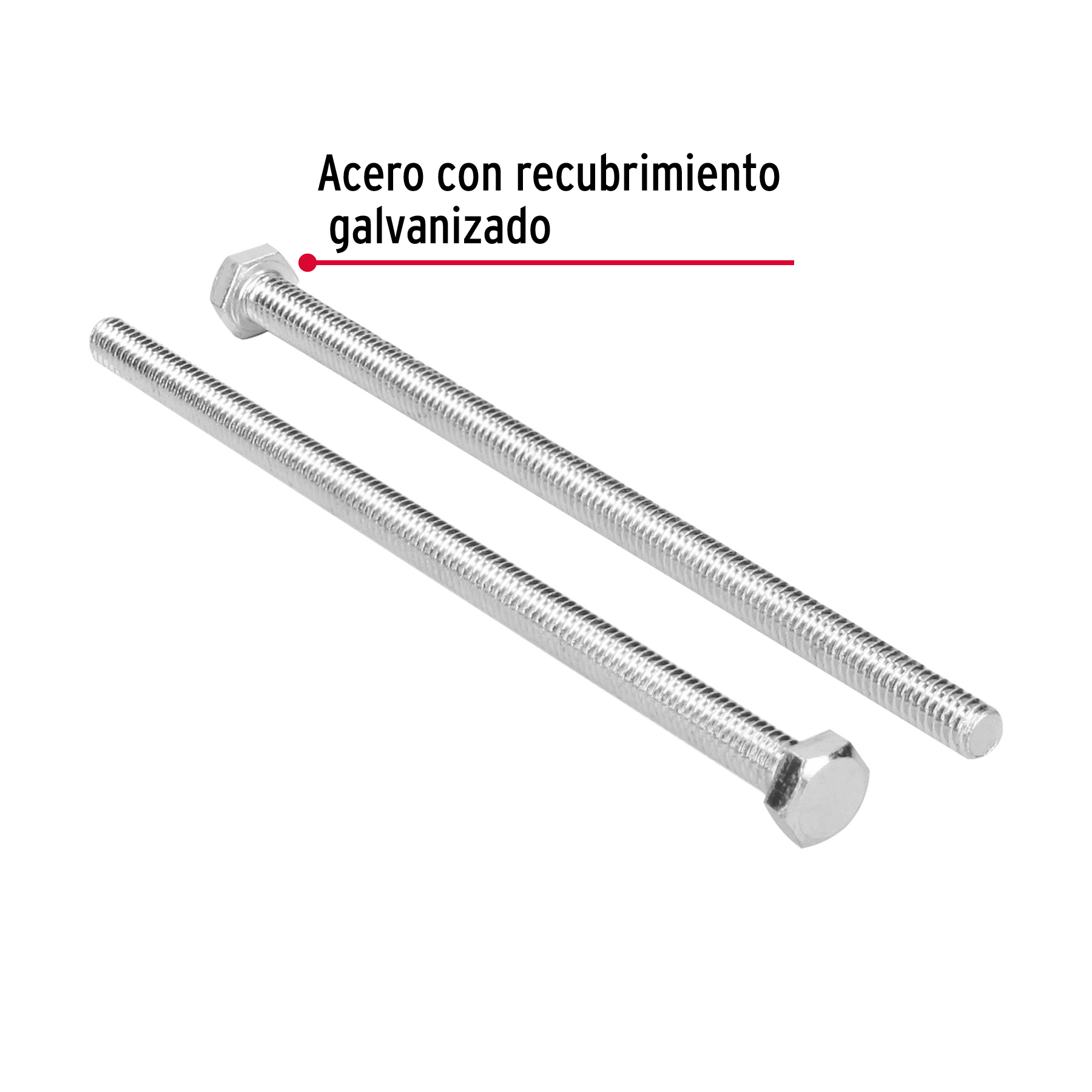 Tornillo acero galvanizado tipo máquina, 5/16X6", 30 pzas
