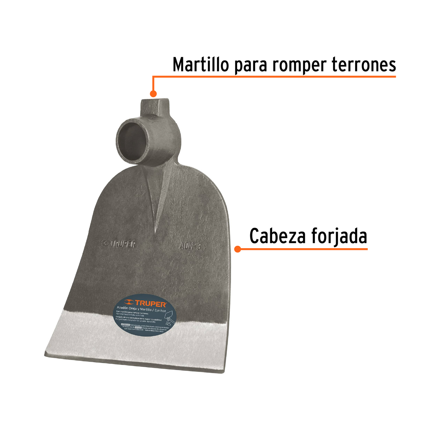 Azadón oreja y martillo, No. 3 sin mango
