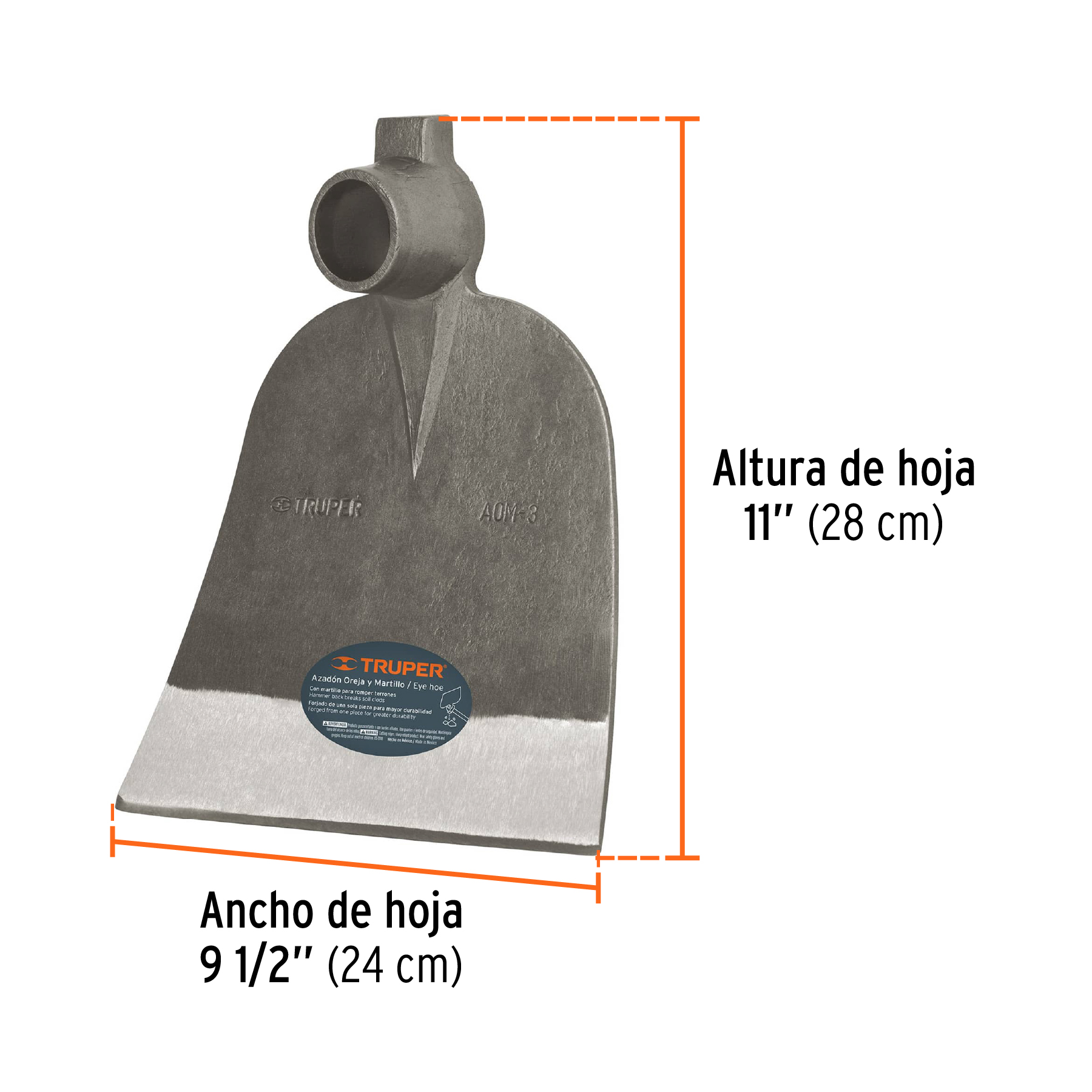Azadón oreja y martillo, No. 3 sin mango