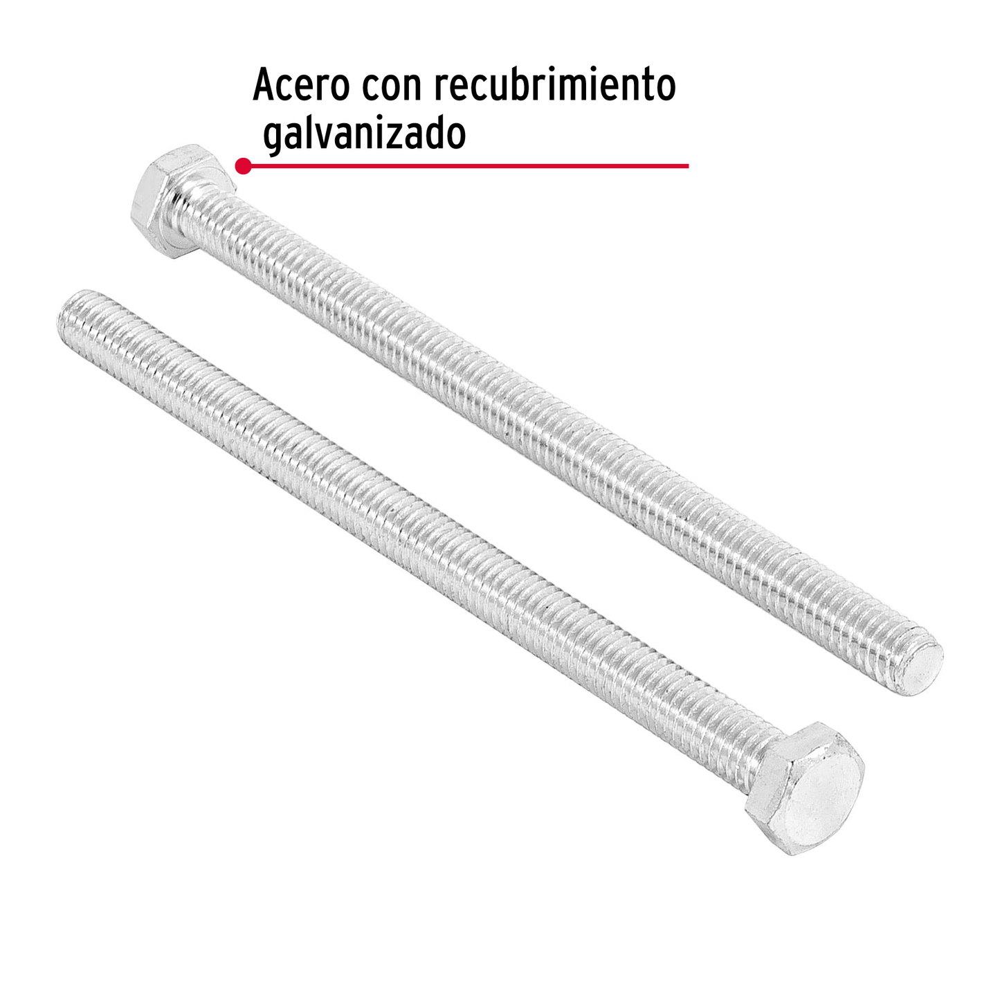Tornillo acero galvanizado tipo máquina, 5/16X5", 30 pzas