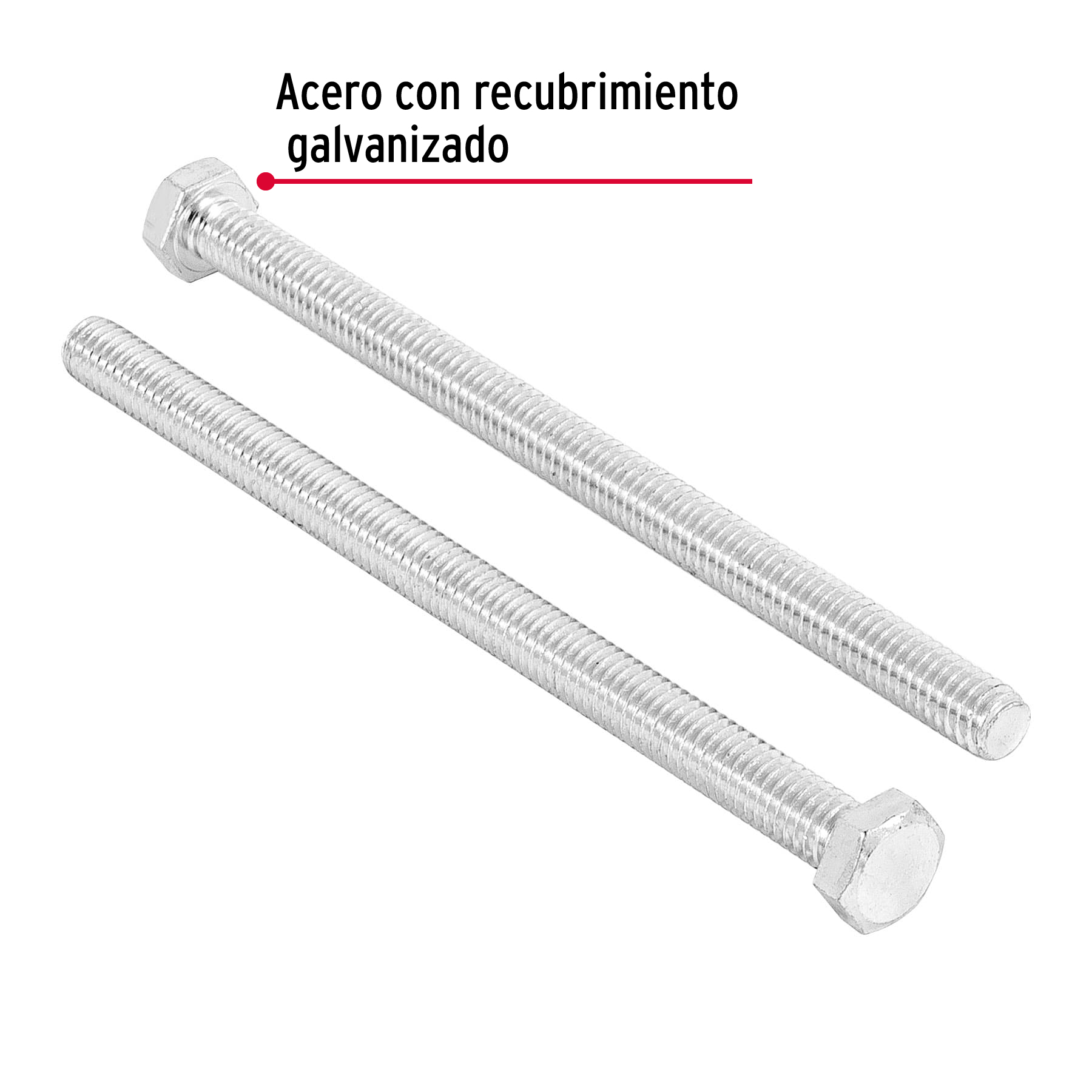 Tornillo acero galvanizado tipo máquina, 5/16X5", 30 pzas