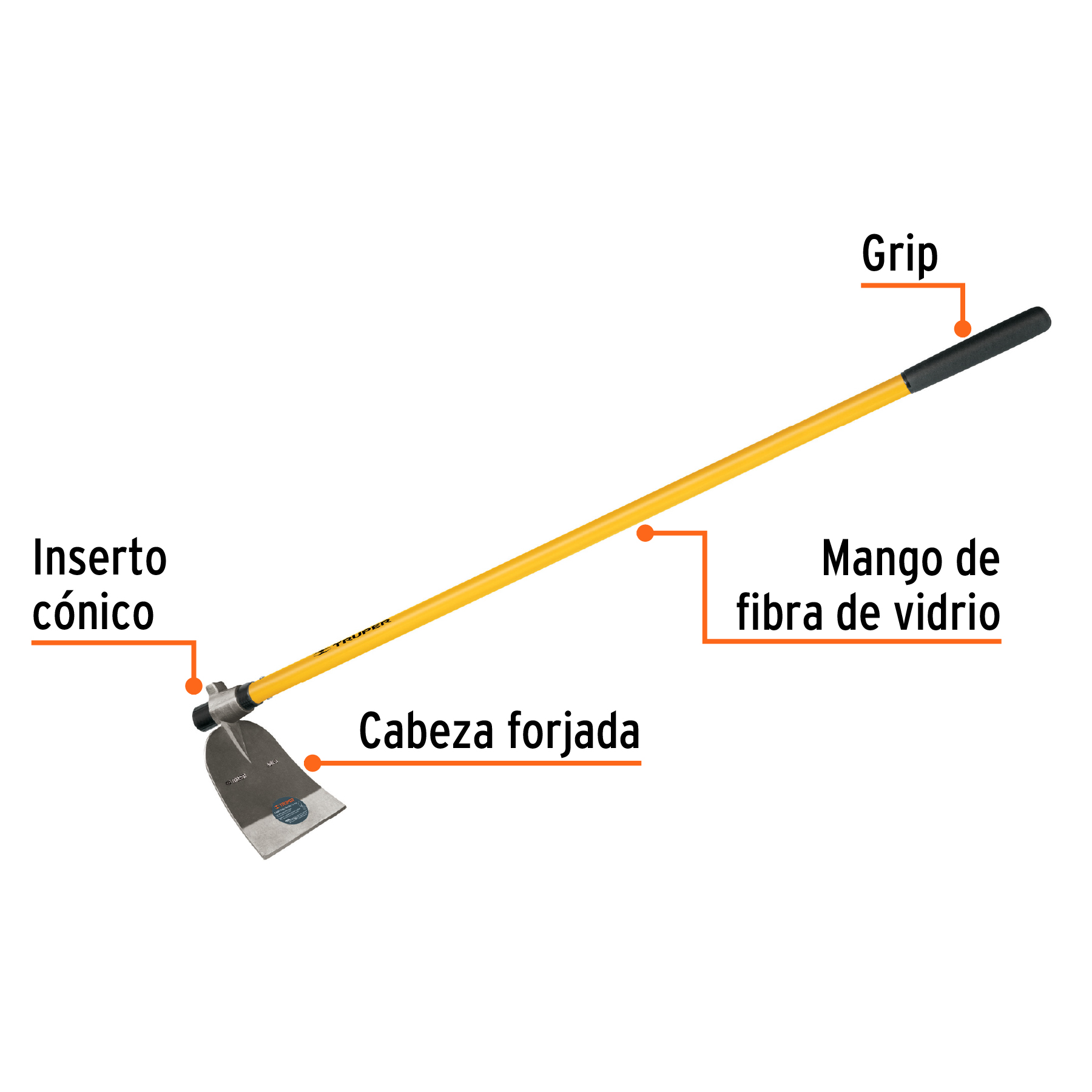 Azadón oreja y martillo, No. 3, con mango