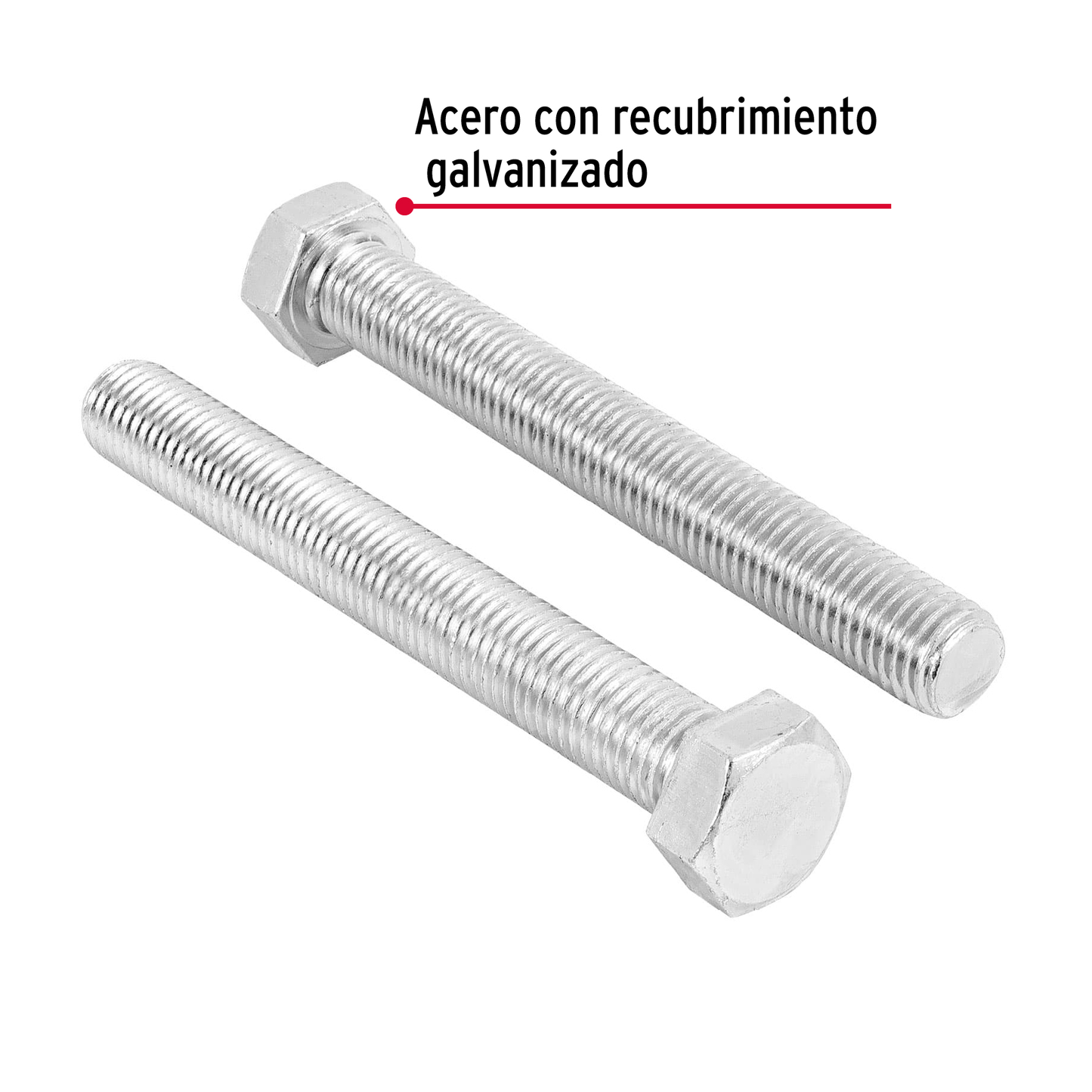 Tornillo acero galvanizado tipo máquina, 3/4X5", 4 pzas