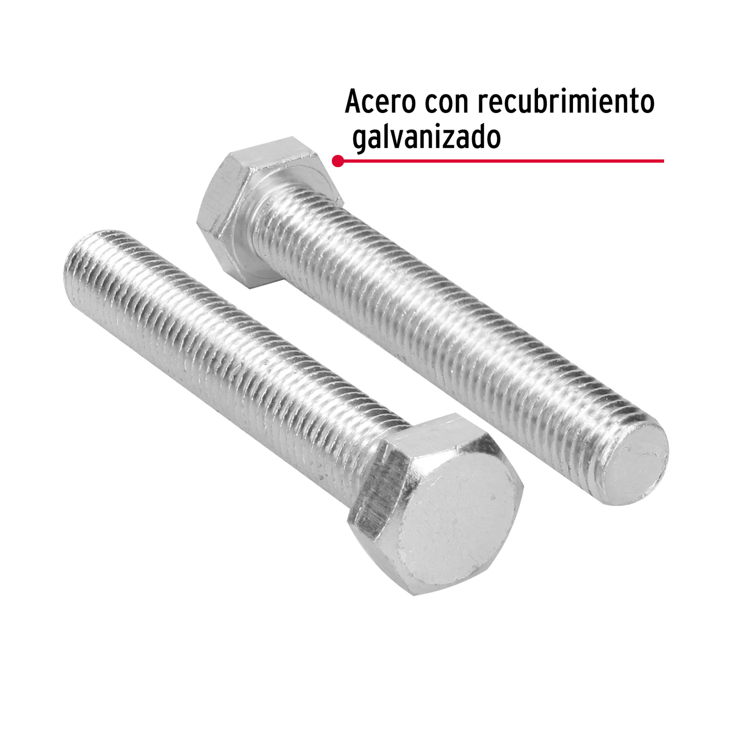 Tornillo acero galvanizado tipo máquina, 3/4X4-1/2", 4 pzas