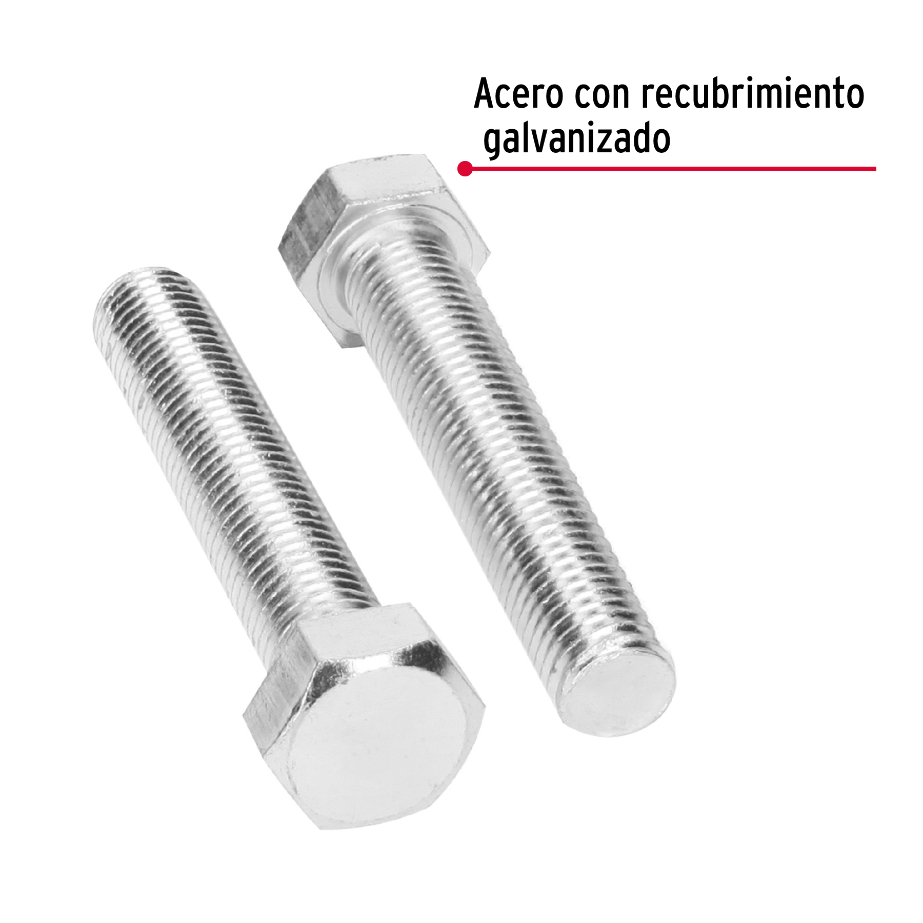 Tornillo acero galvanizado tipo máquina, 3/4X4", 4 pzas