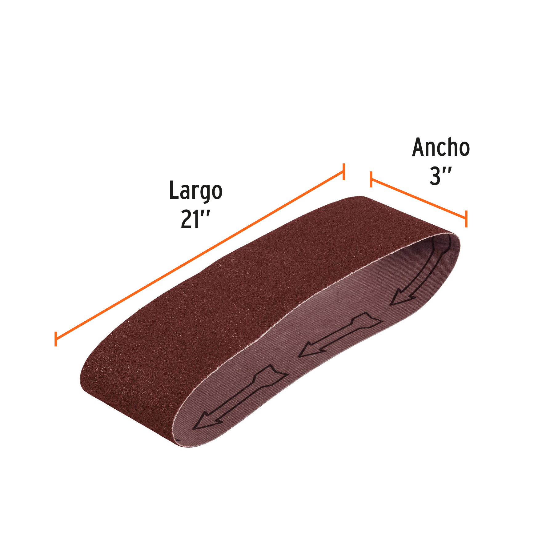 Banda de lija para madera 3x21" grano 80