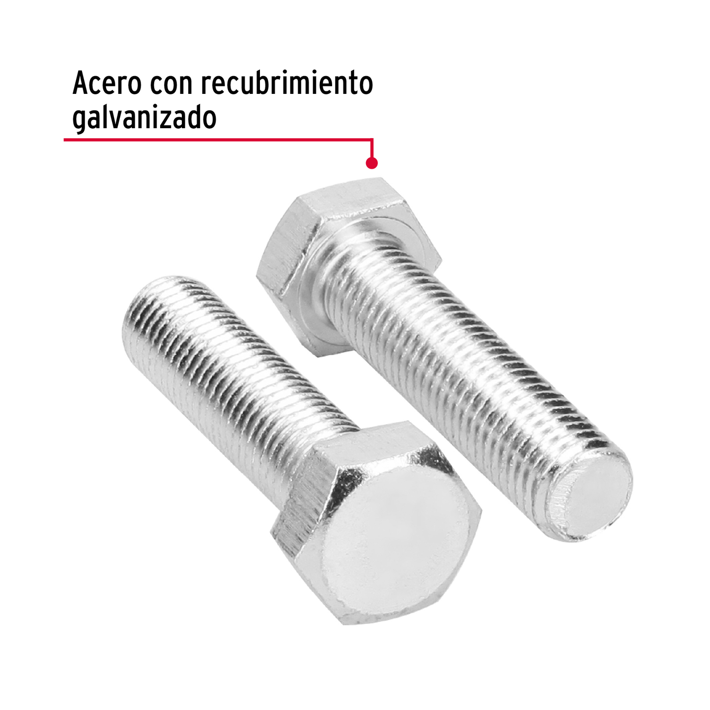 Tornillo acero galvanizado tipo máquina, 3/4X3", 4 pzas