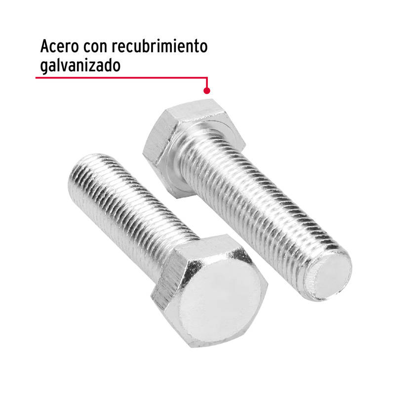 Tornillo acero galvanizado tipo máquina, 3/4X3", 4 pzas