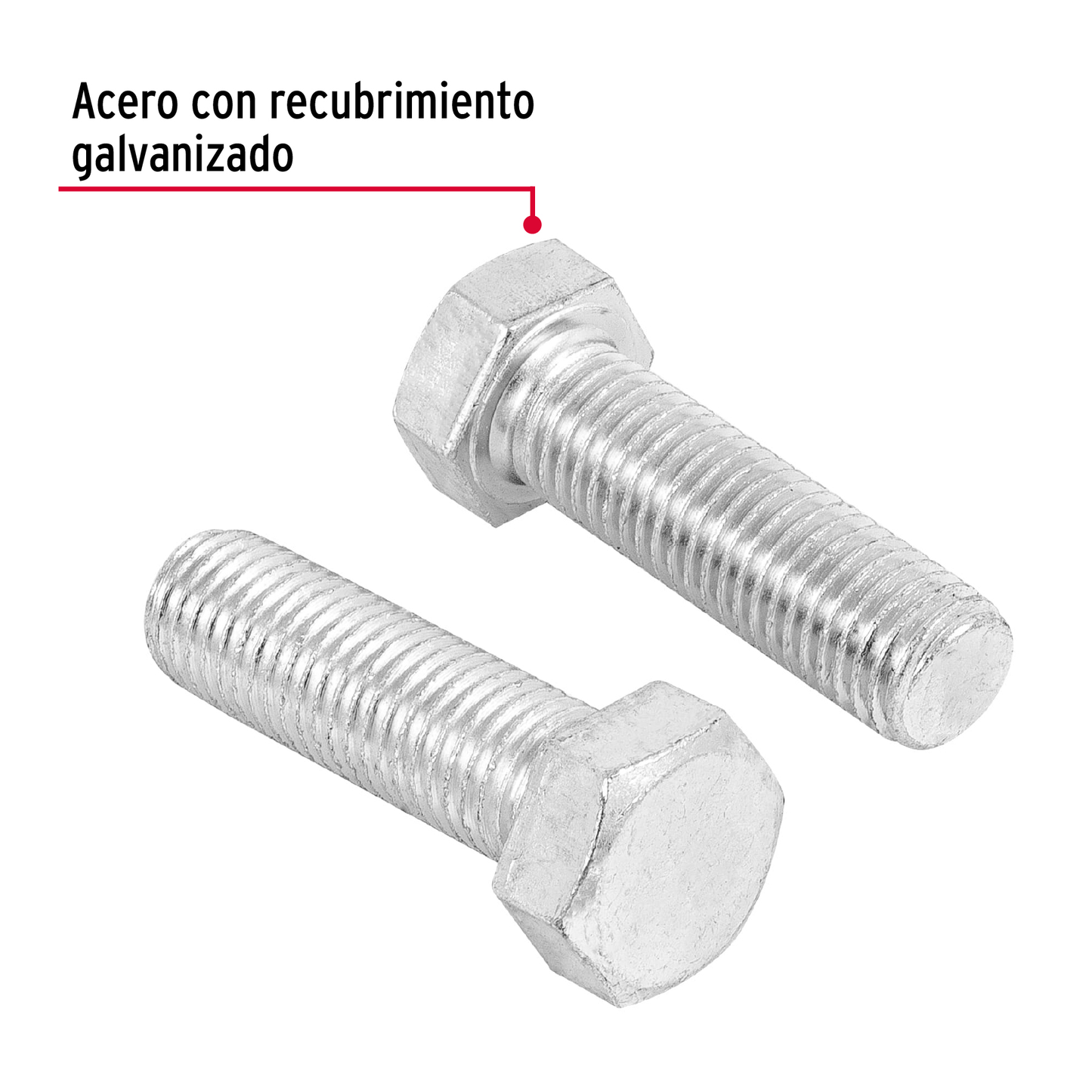 Tornillo acero galvanizado tipo máquina, 3/4X2-1/2", 6 pzas