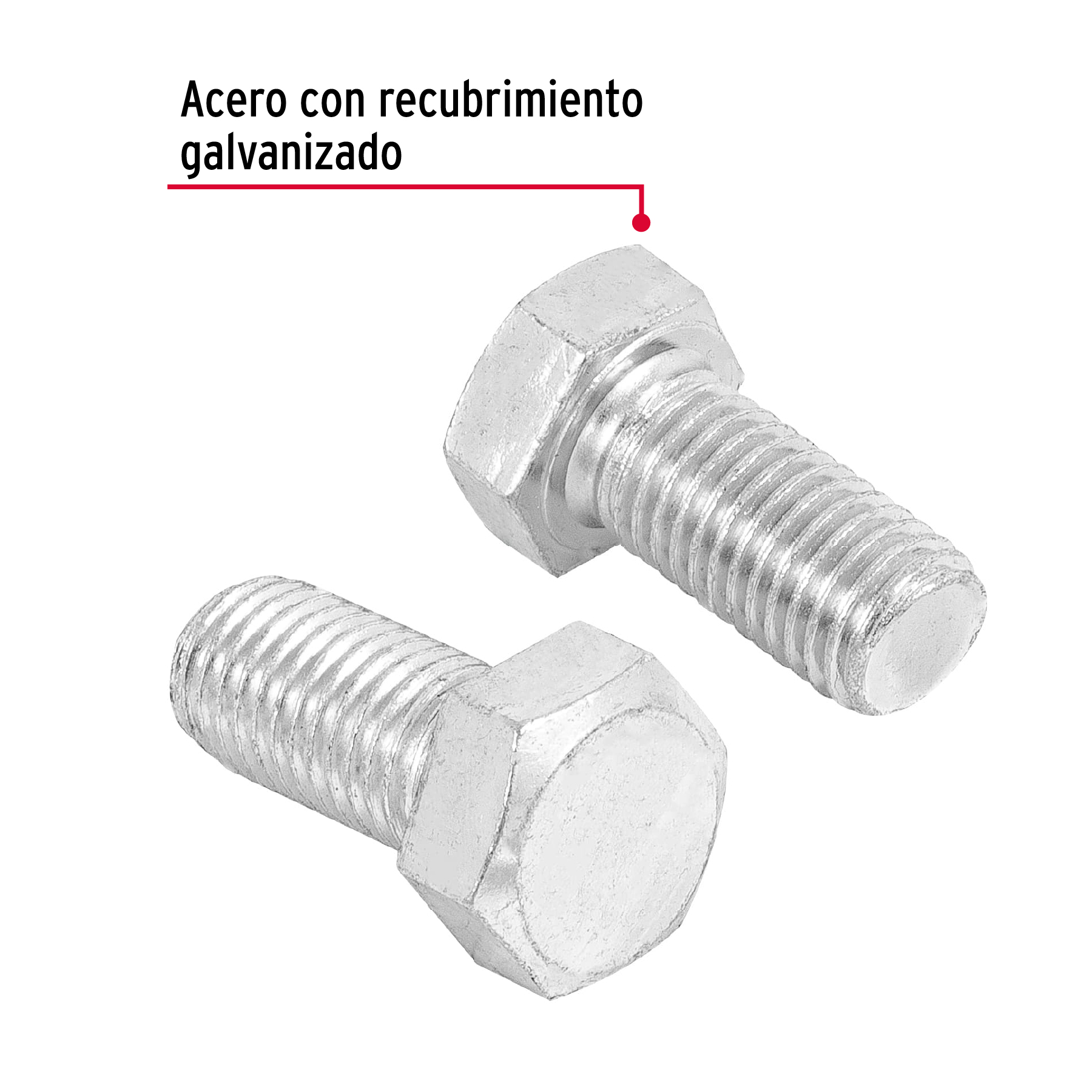 Tornillo acero galvanizado tipo máquina, 3/4X1-1/2", 6 pzas