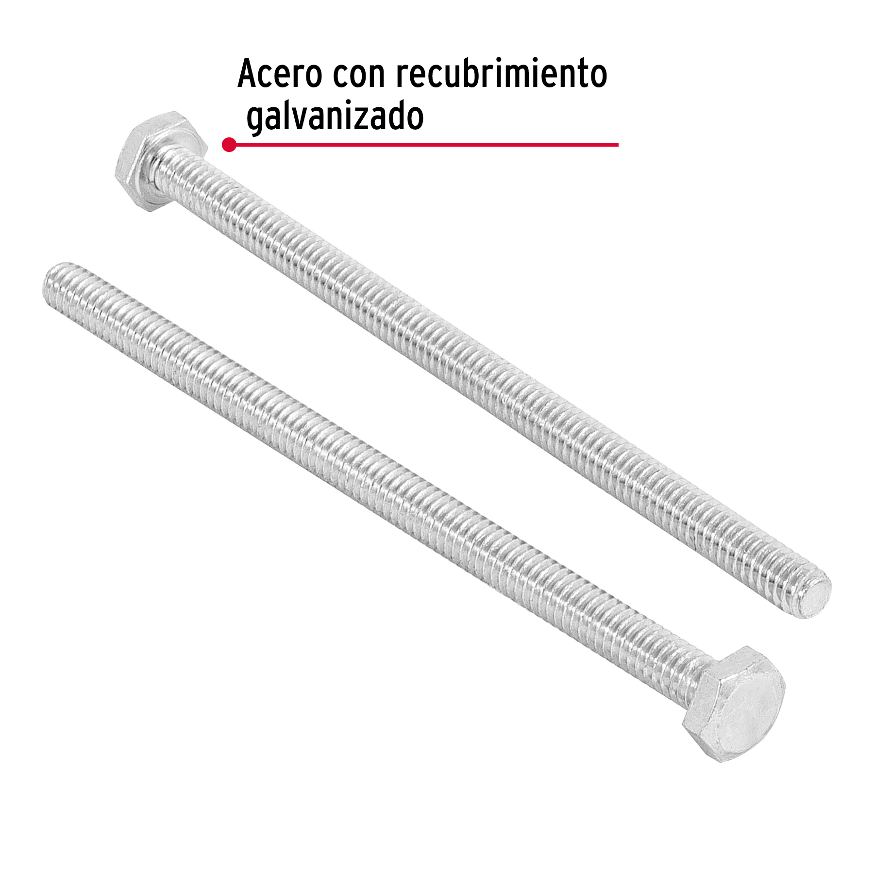 Tornillo acero galvanizado tipo máquina, 1/4X4-1/2", 25pzas