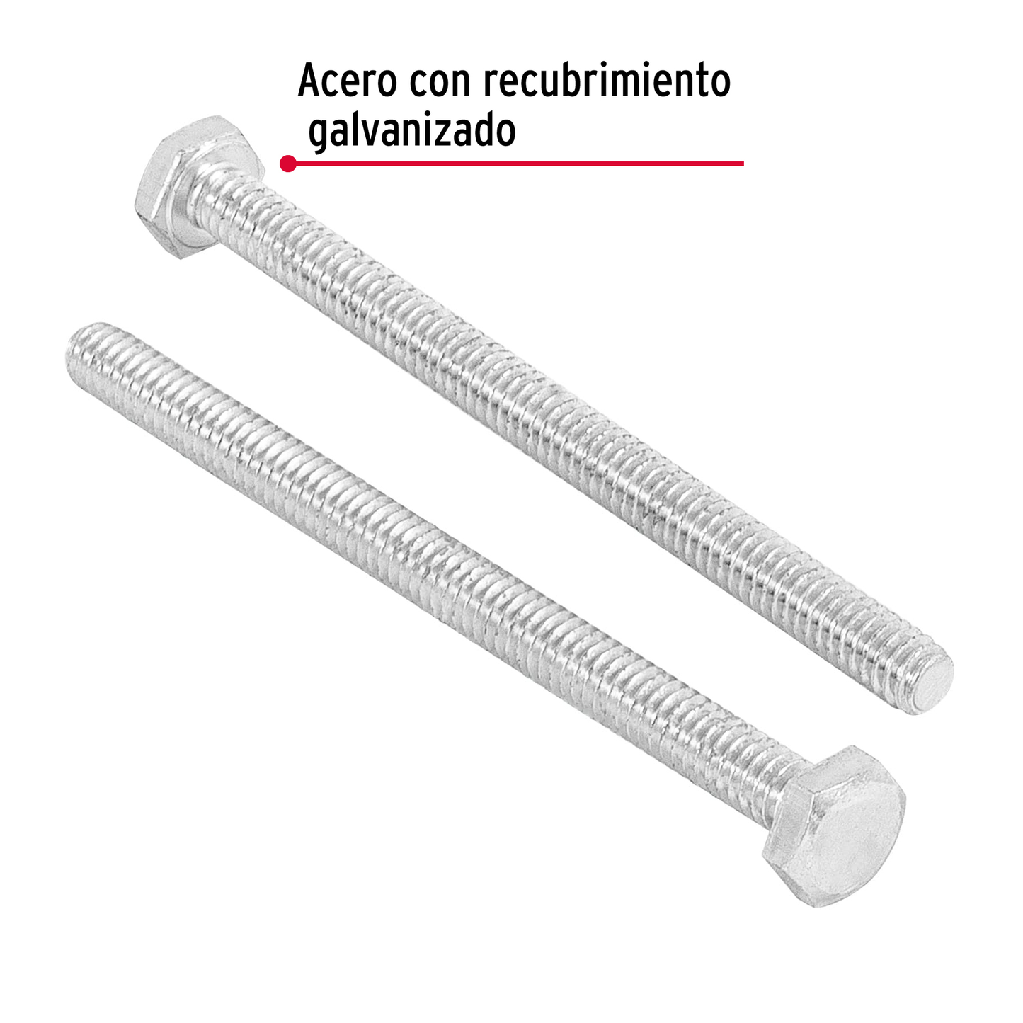 Tornillo acero galvanizado tipo máquina, 1/4X3-1/2", 30pzas