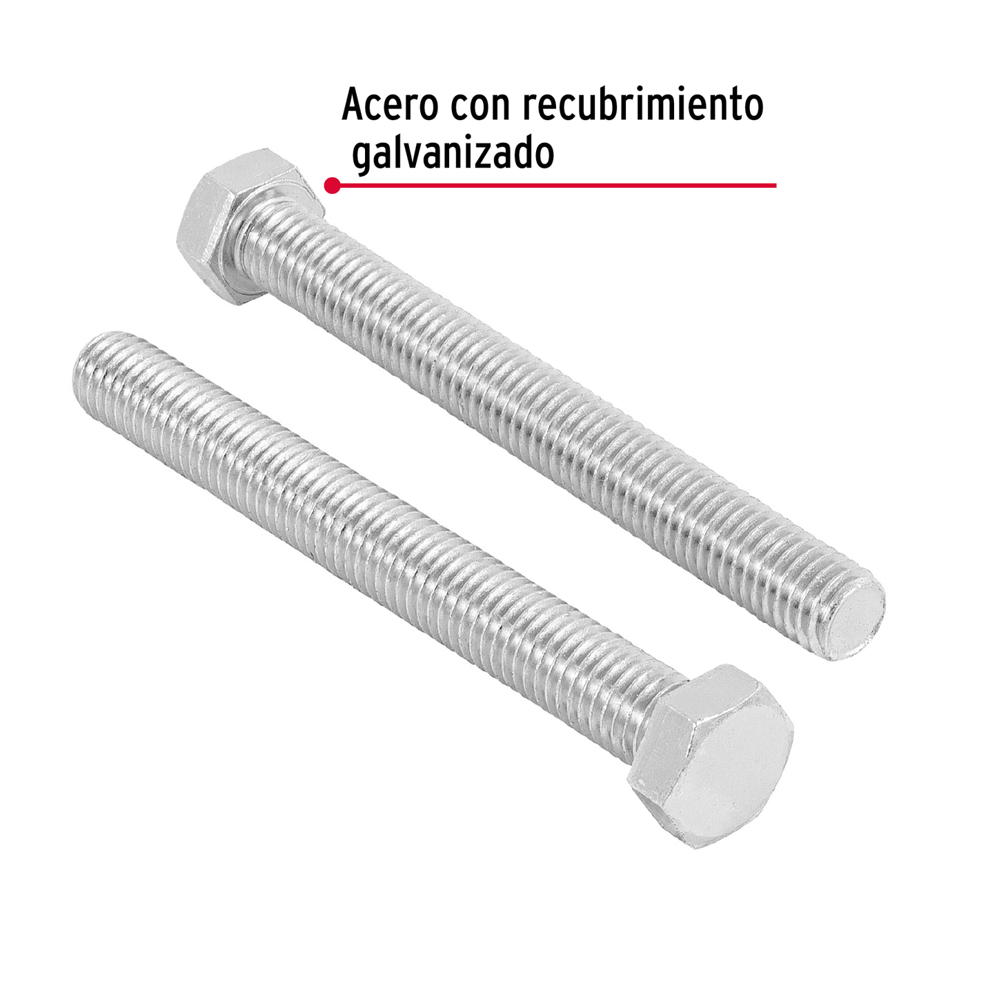 Tornillo acero galvanizado tipo máquina, 1/2X4-1/2", 10 pzas