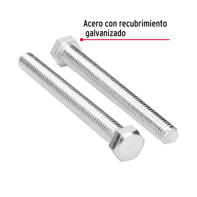 Tornillo acero galvanizado tipo máquina 7/16x4", 20 pzas