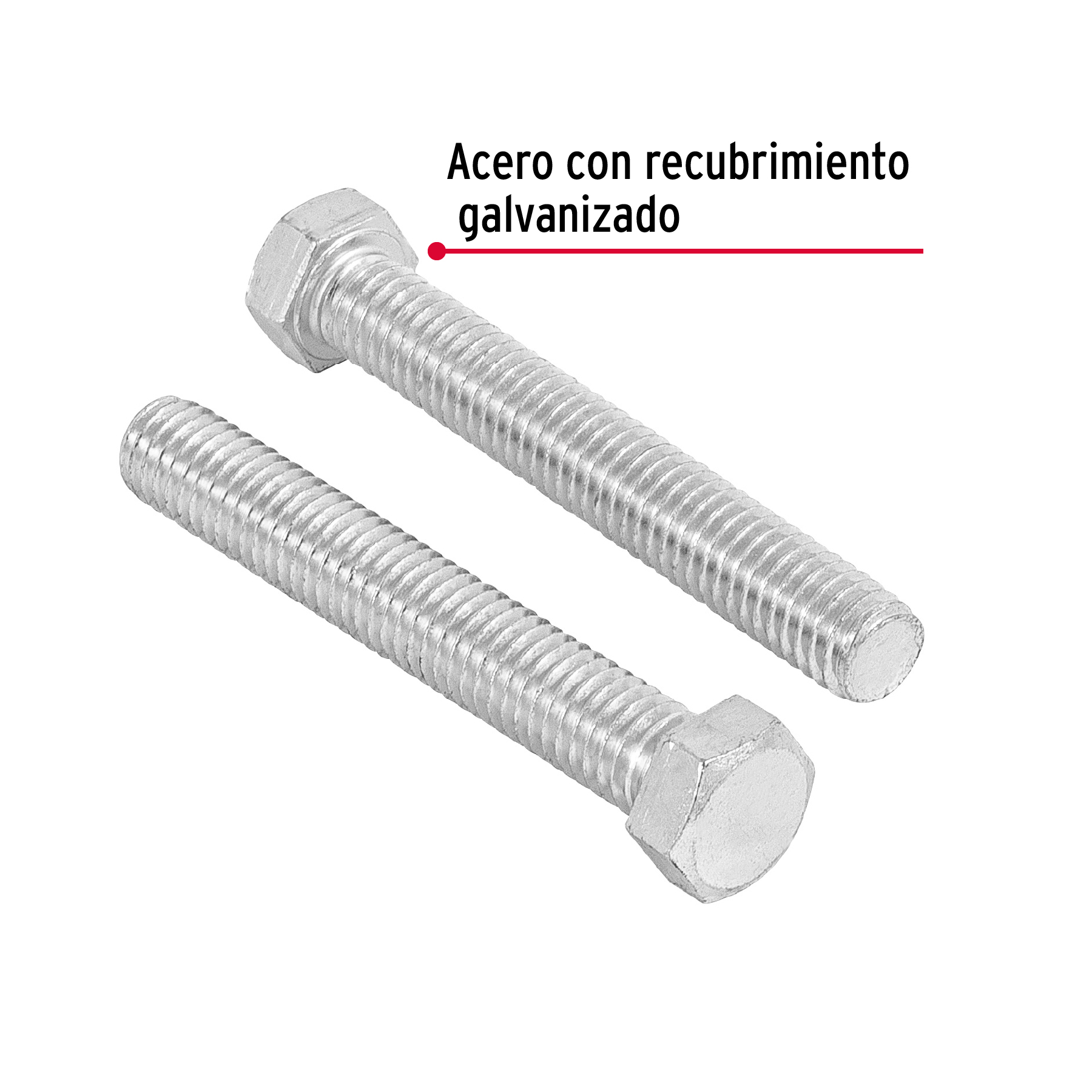 Tornillo acero galvanizado tipo máquina 7/16x3", 30 pzas