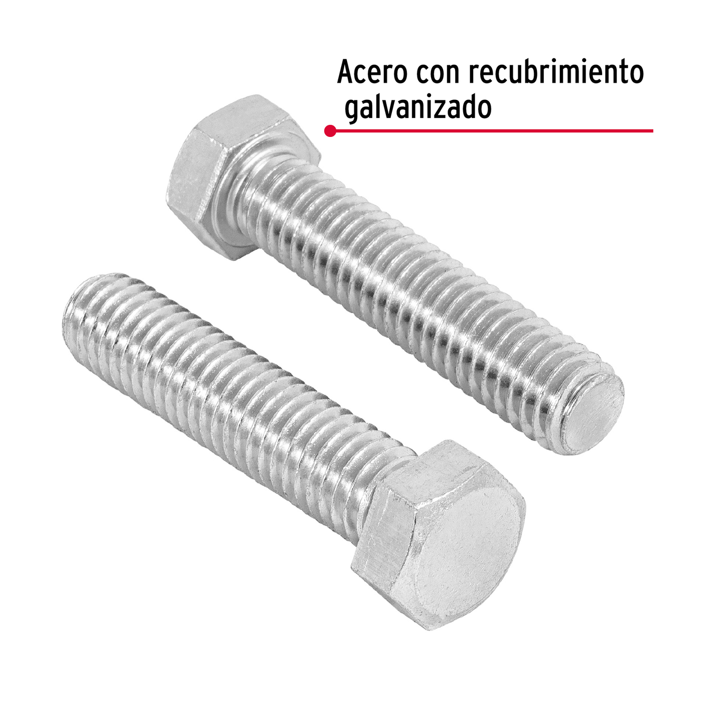 Tornillo acero galvanizado tipo máquina 7/16x3 1/2",20 pzas
