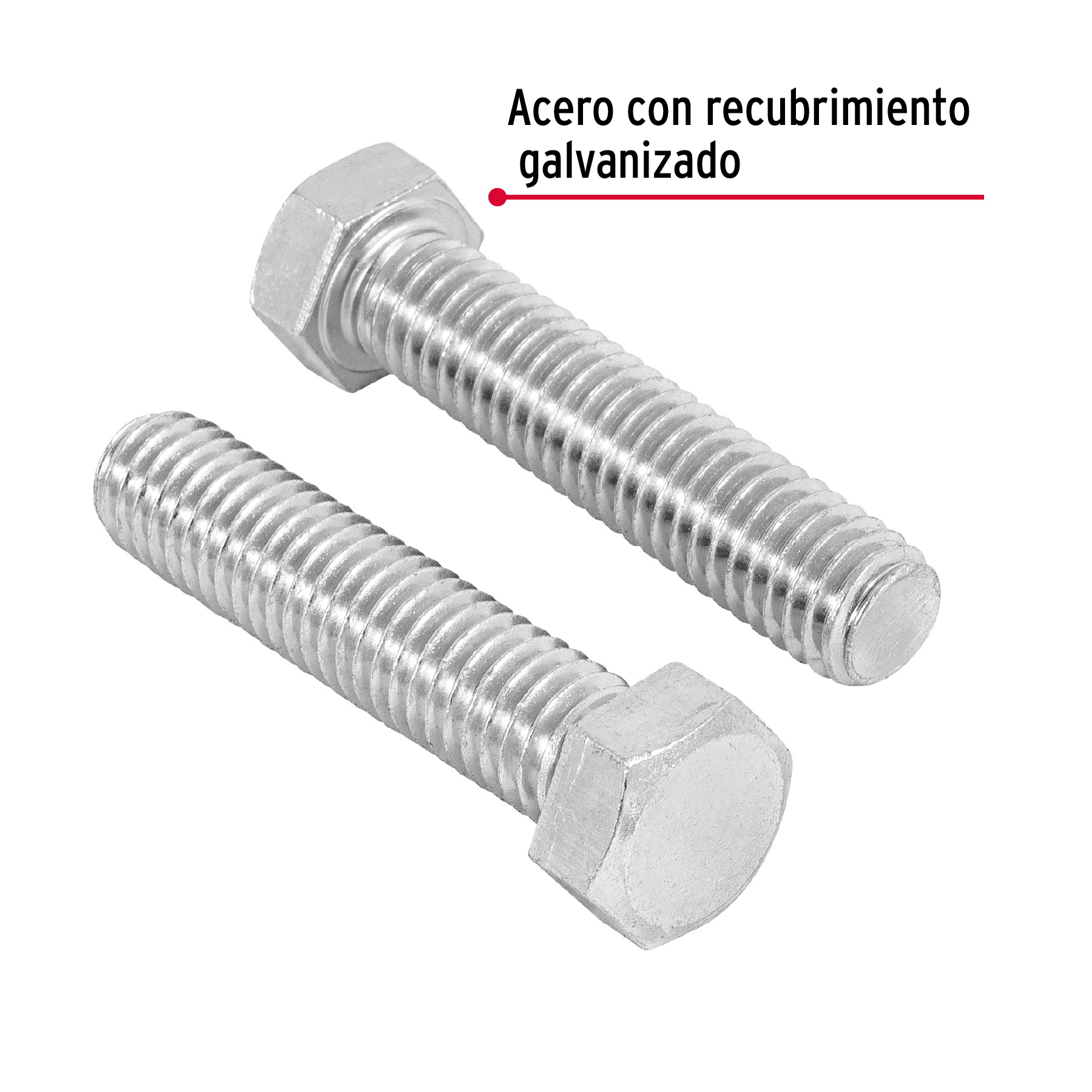 Tornillo acero galvanizado tipo máquina 7/16x3 1/2",20 pzas