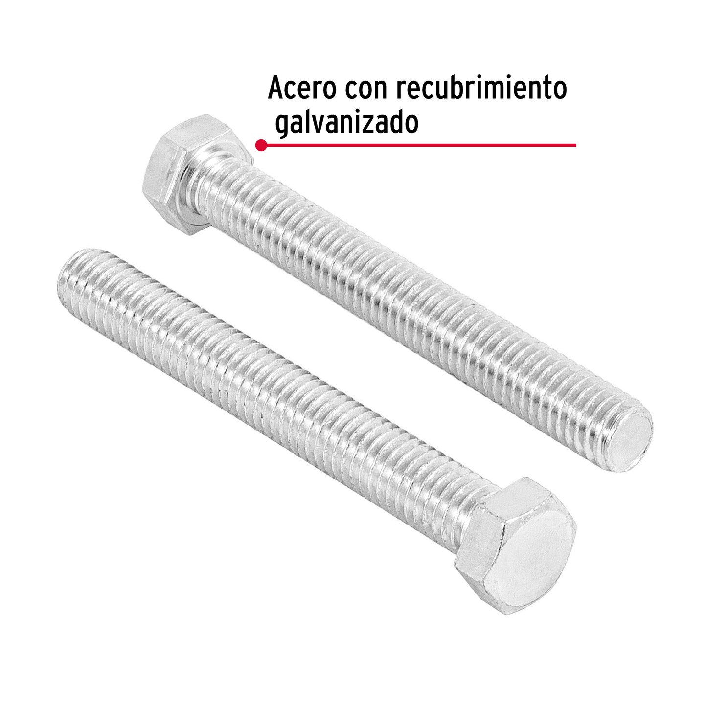Tornillo acero galvanizado tipo máquina 7/16x2 1/2",30 pzas