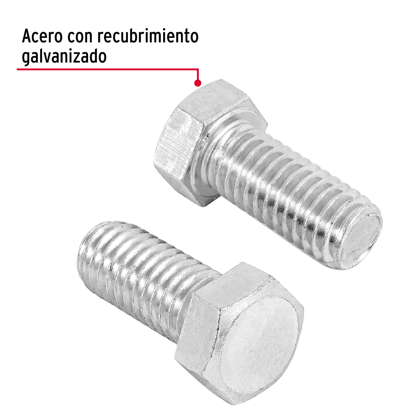 Tornillo acero galvanizado tipo máquina 7/16x1", 60 pzas
